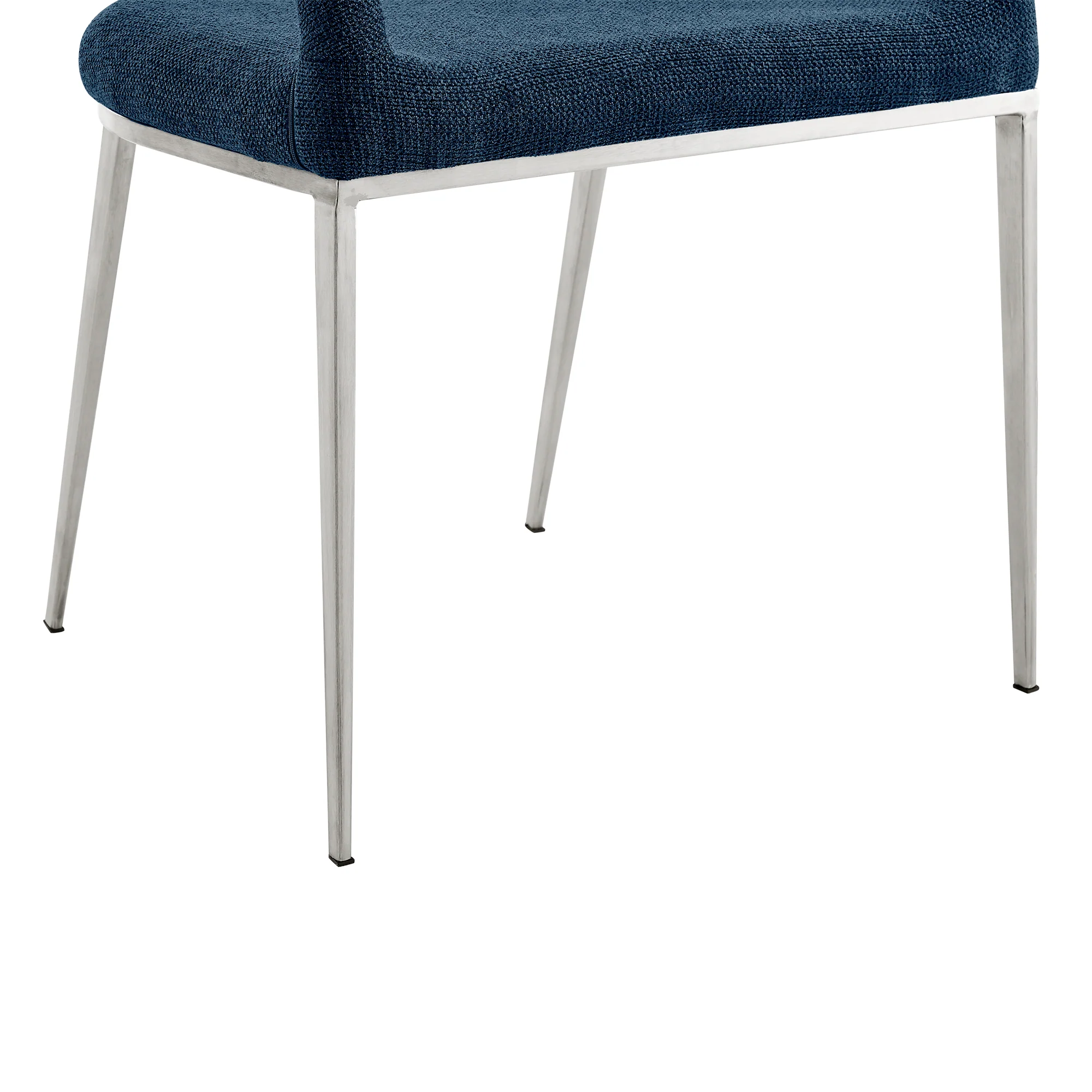 Morgan Upholstered Dining Chair with Brushed Stainless Steel and Light Gray Fabric - Set of 2 By Armen Living - Image 34