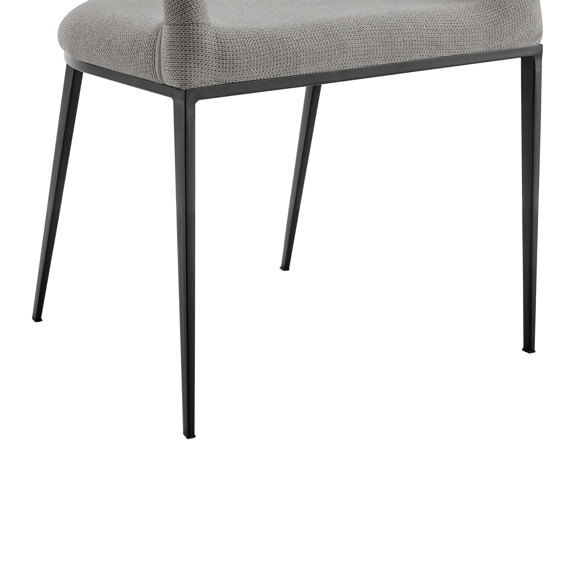 Morgan Upholstered Dining Chair with Matte Black Iron and Light Gray Fabric - Set of 2 By Armen Living - Image 10