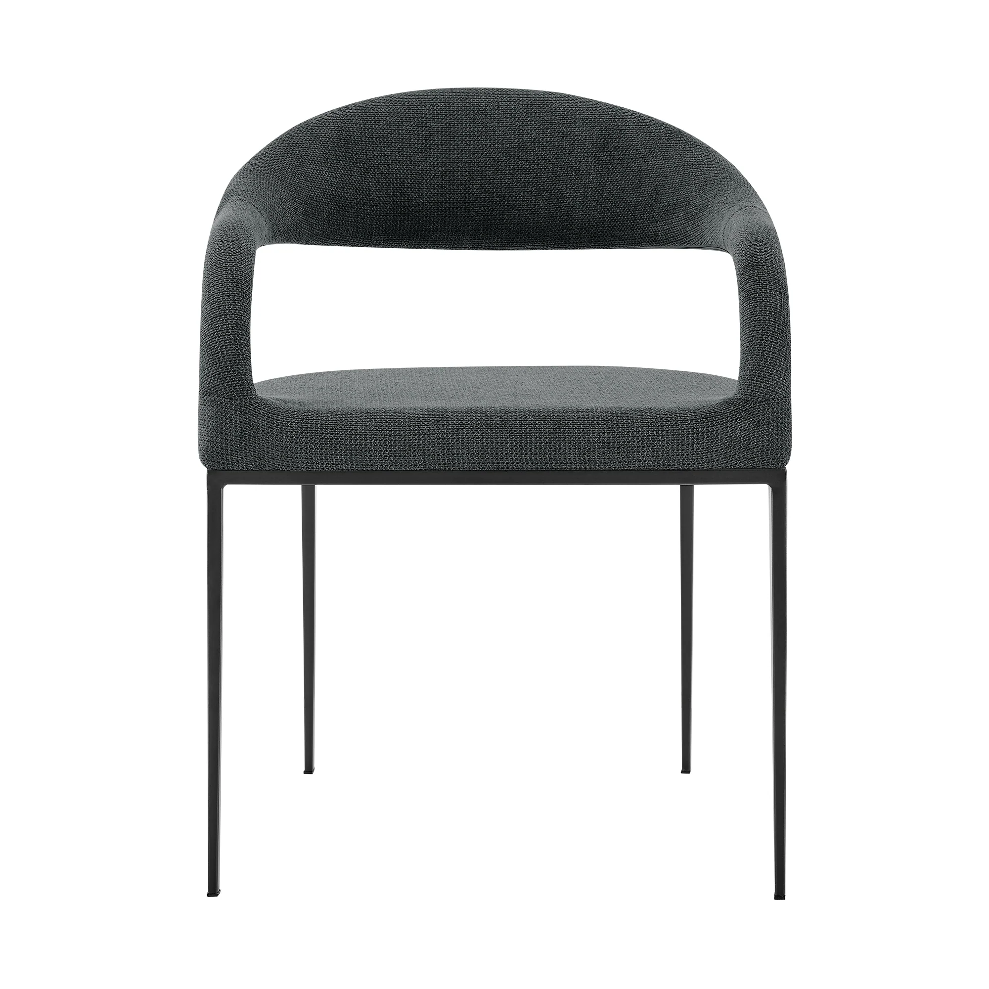 Morgan Upholstered Dining Chair with Matte Black Iron and Light Gray Fabric - Set of 2 By Armen Living - Image 17