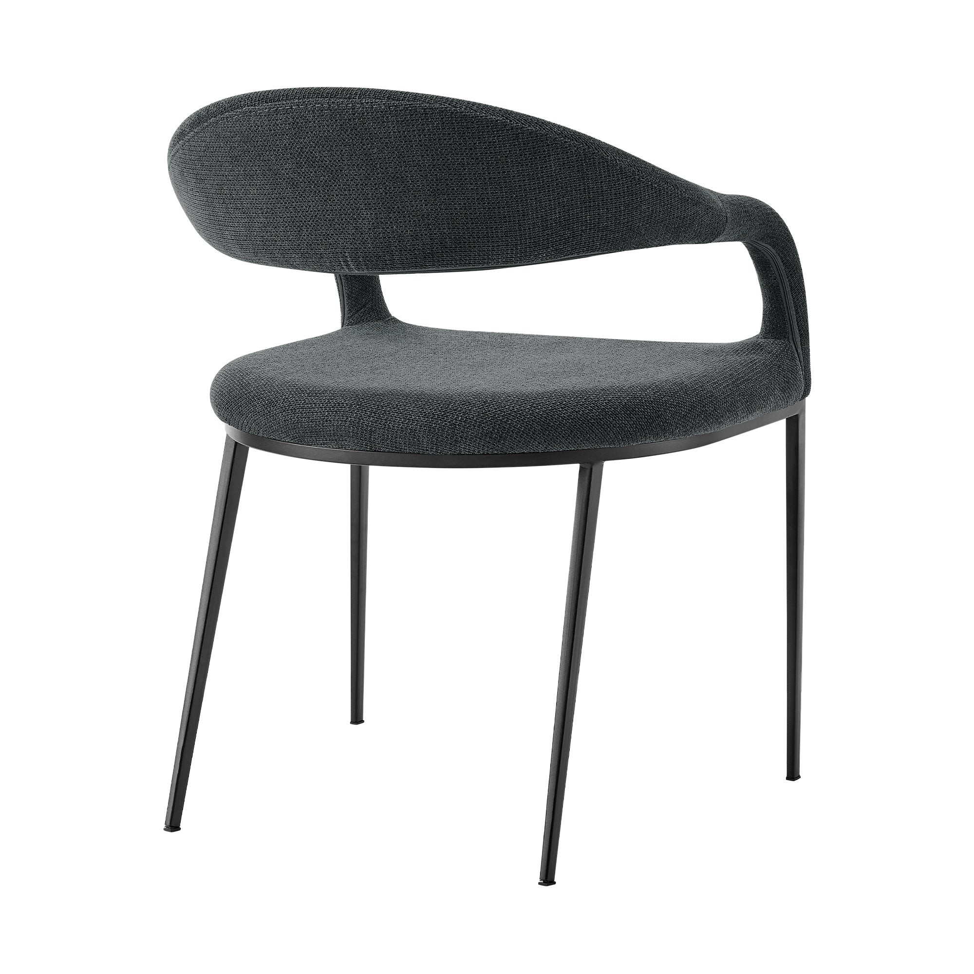 Morgan Upholstered Dining Chair with Matte Black Iron and Light Gray Fabric - Set of 2 By Armen Living - Image 18