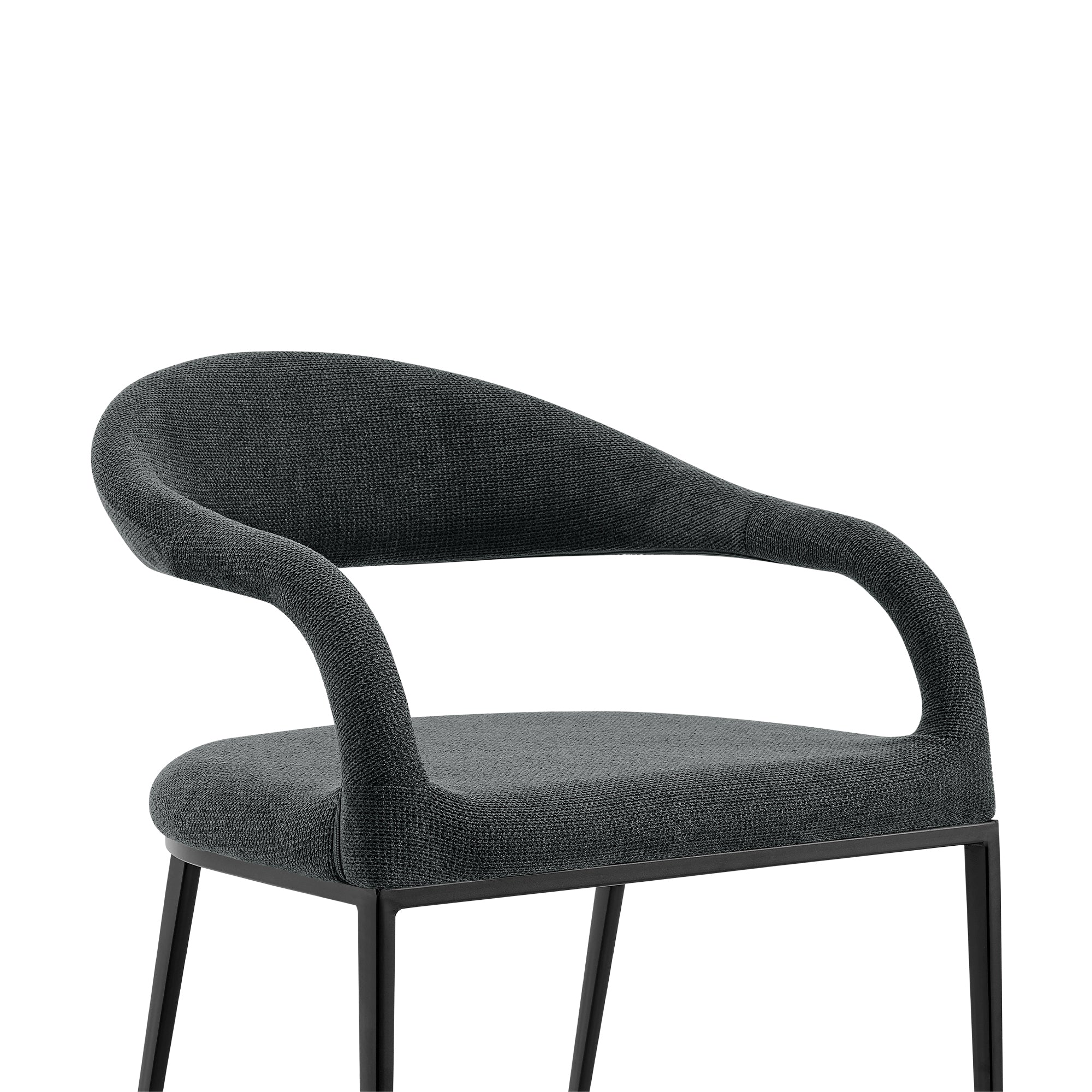 Morgan Upholstered Dining Chair with Matte Black Iron and Light Gray Fabric - Set of 2 By Armen Living - Image 19