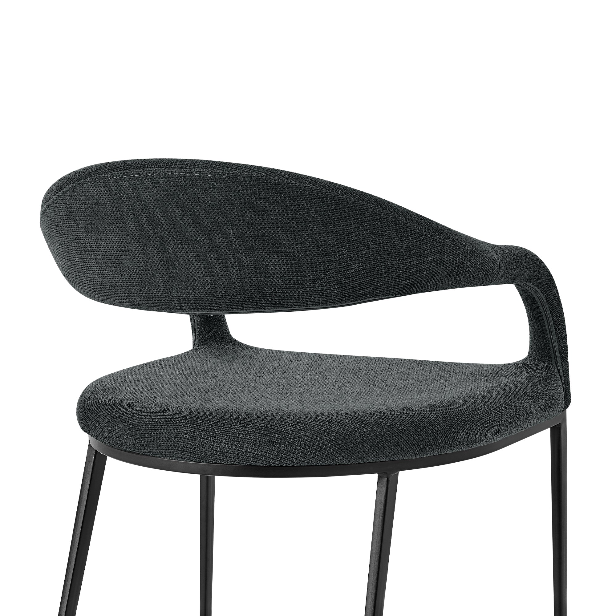 Morgan Upholstered Dining Chair with Matte Black Iron and Light Gray Fabric - Set of 2 By Armen Living - Image 20