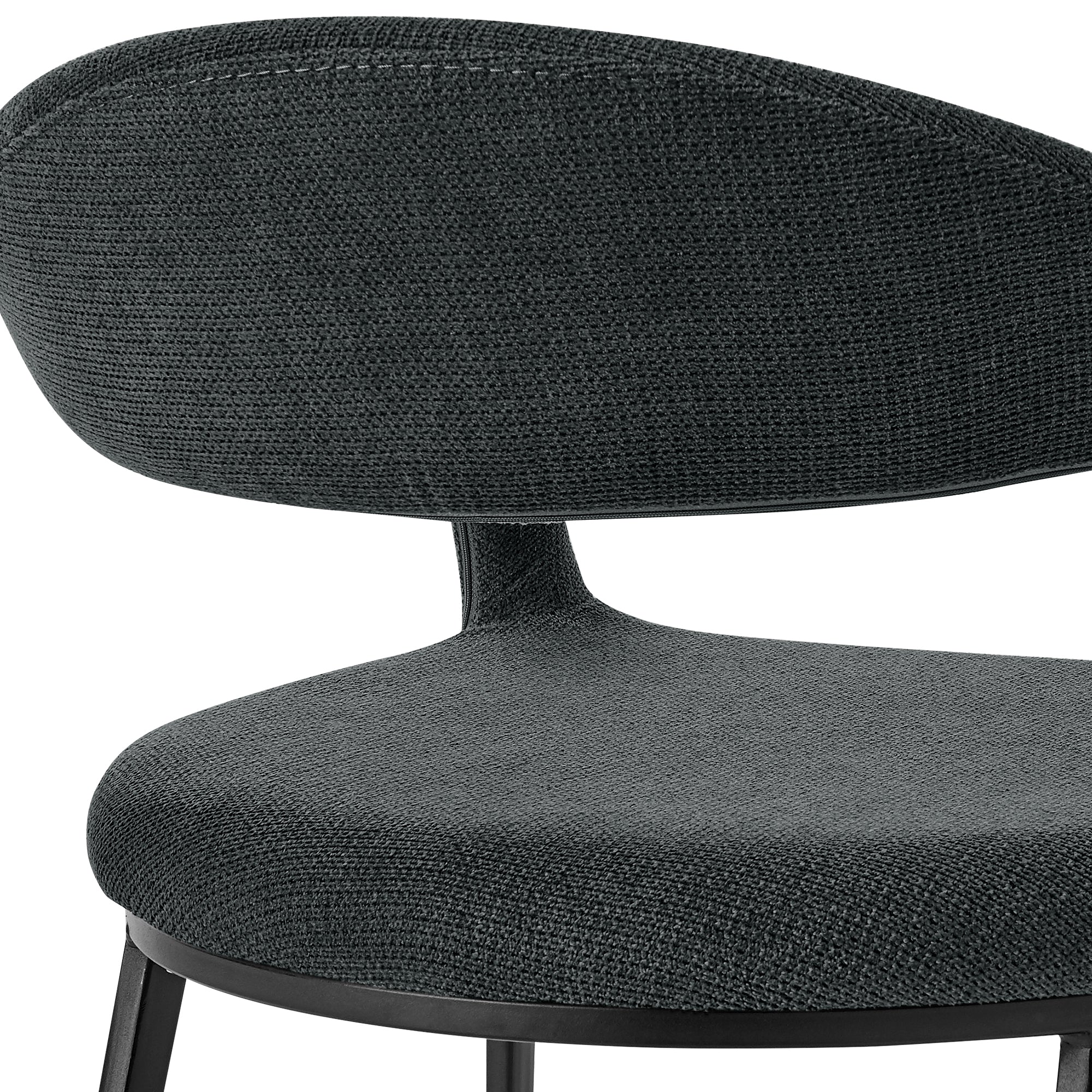 Morgan Upholstered Dining Chair with Matte Black Iron and Light Gray Fabric - Set of 2 By Armen Living - Image 21