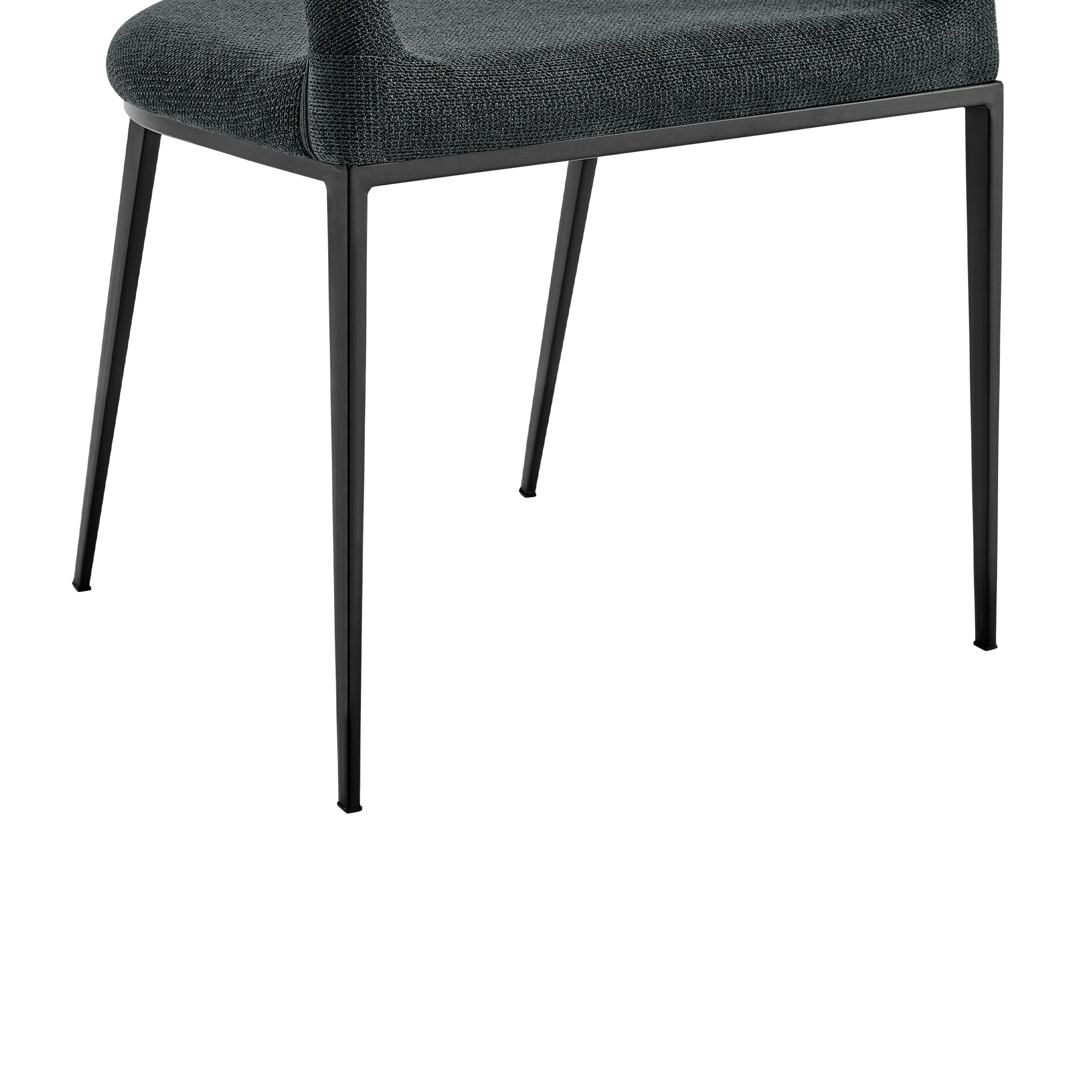 Morgan Upholstered Dining Chair with Matte Black Iron and Light Gray Fabric - Set of 2 By Armen Living - Image 22