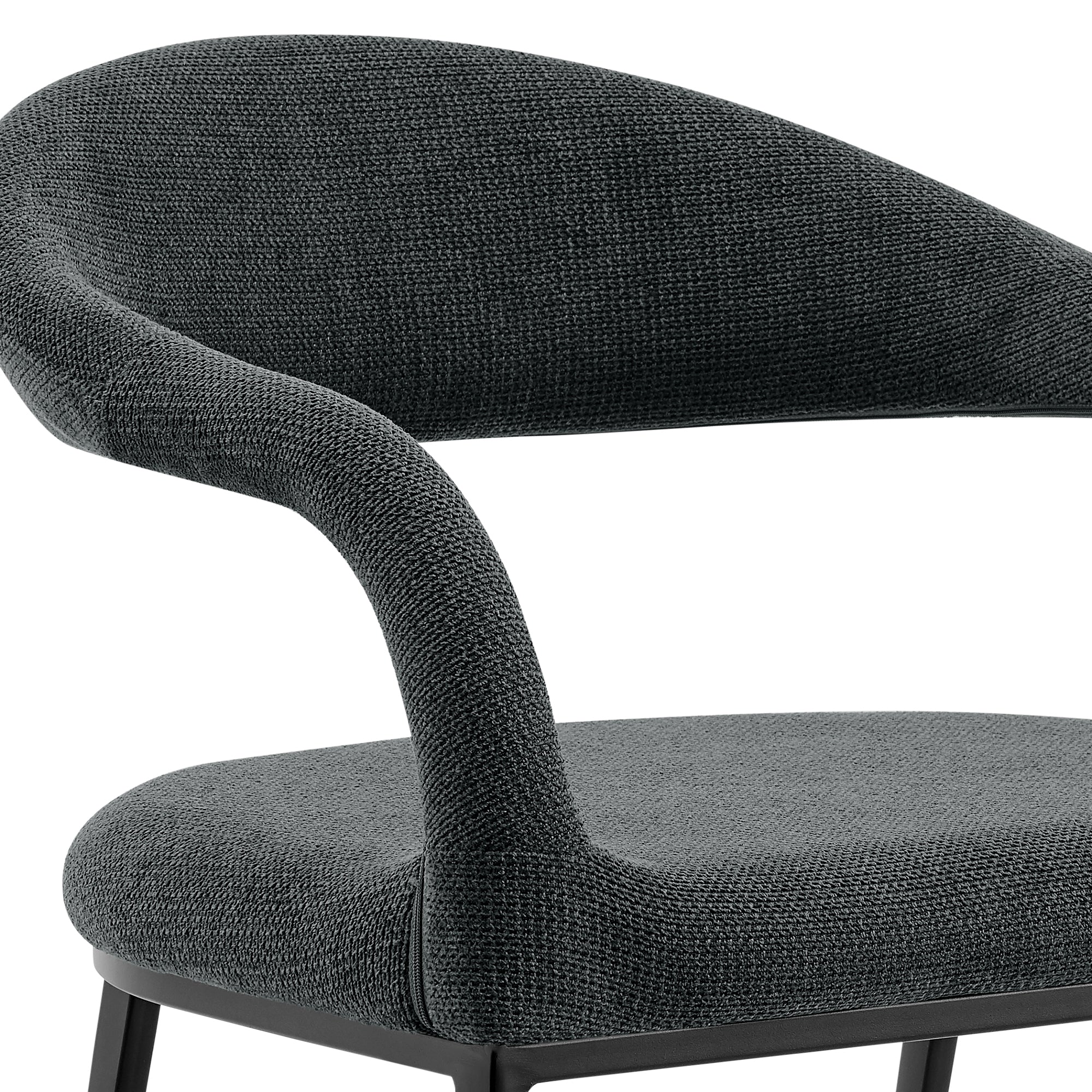 Morgan Upholstered Dining Chair with Matte Black Iron and Light Gray Fabric - Set of 2 By Armen Living - Image 24