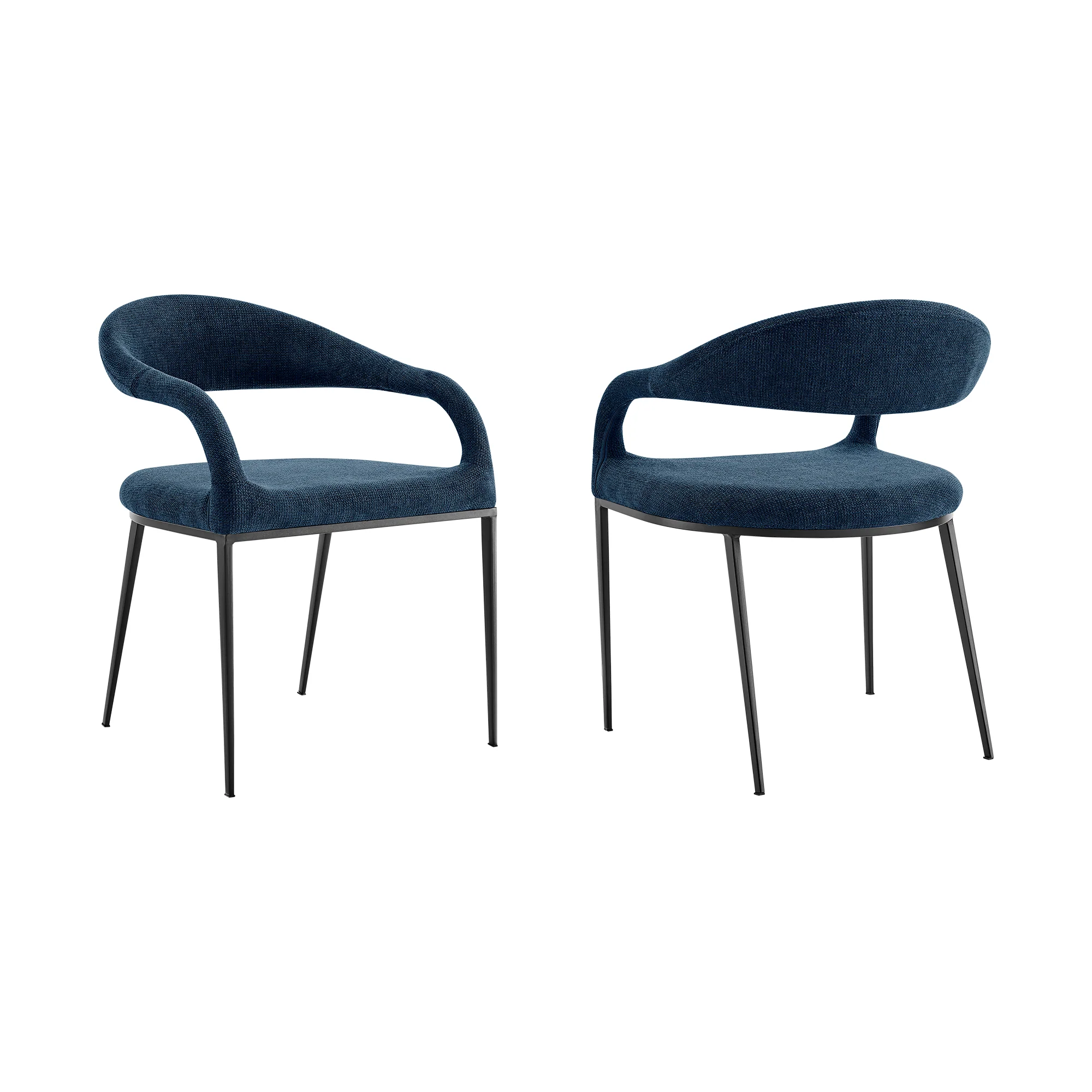 Morgan Upholstered Dining Chair with Matte Black Iron and Light Gray Fabric - Set of 2 By Armen Living - Image 27