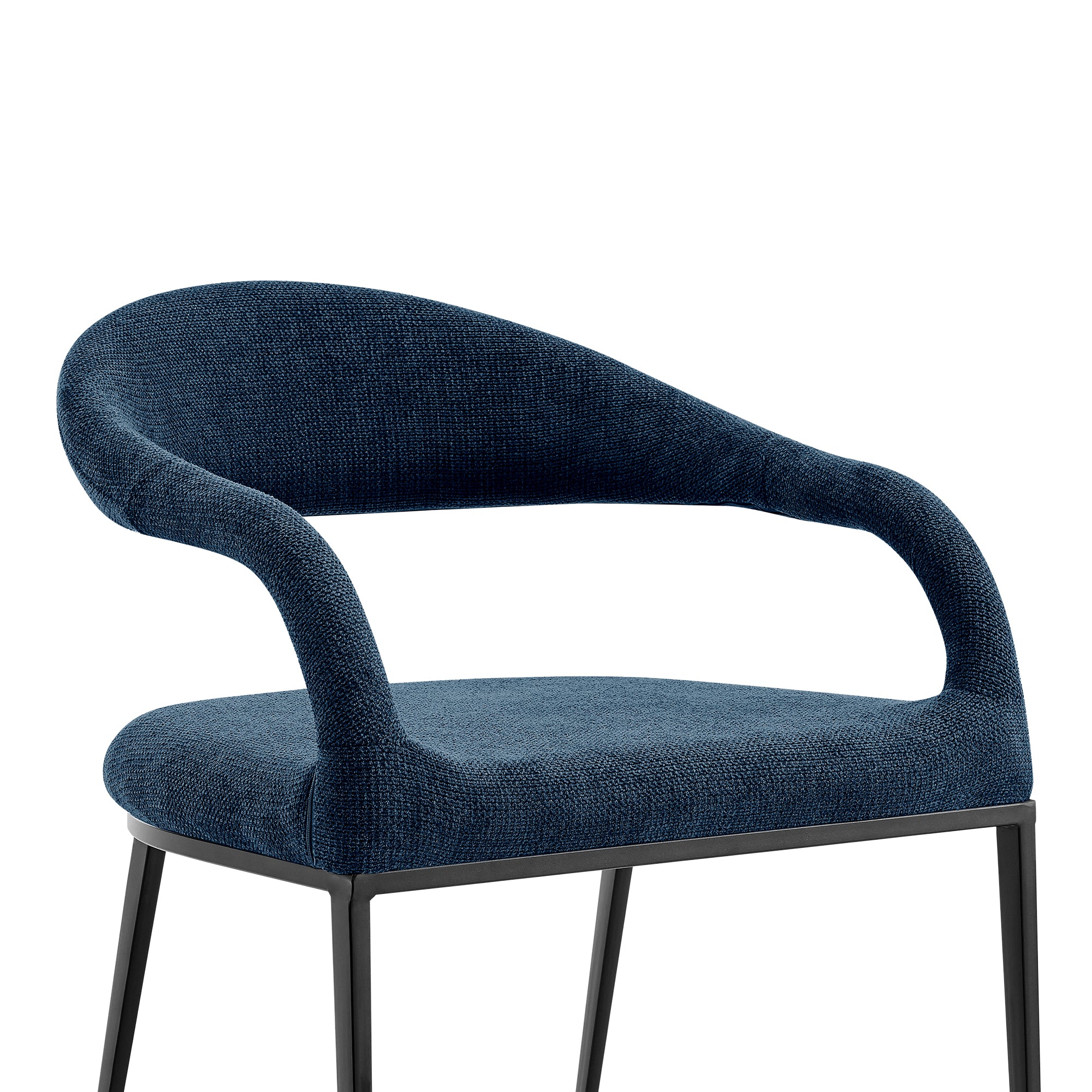 Morgan Upholstered Dining Chair with Matte Black Iron and Light Gray Fabric - Set of 2 By Armen Living - Image 31