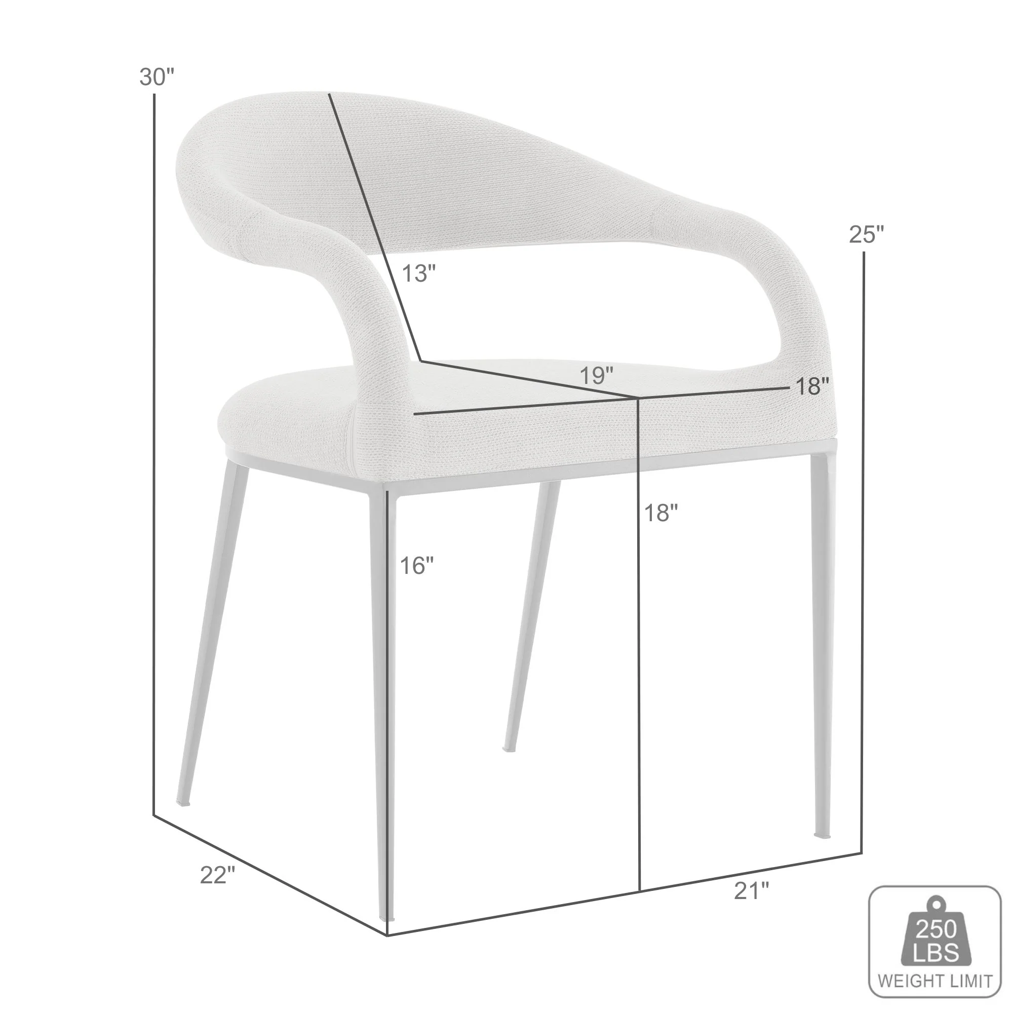 Morgan Upholstered Dining Chair with Matte Black Iron and Light Gray Fabric - Set of 2 By Armen Living - Image 35