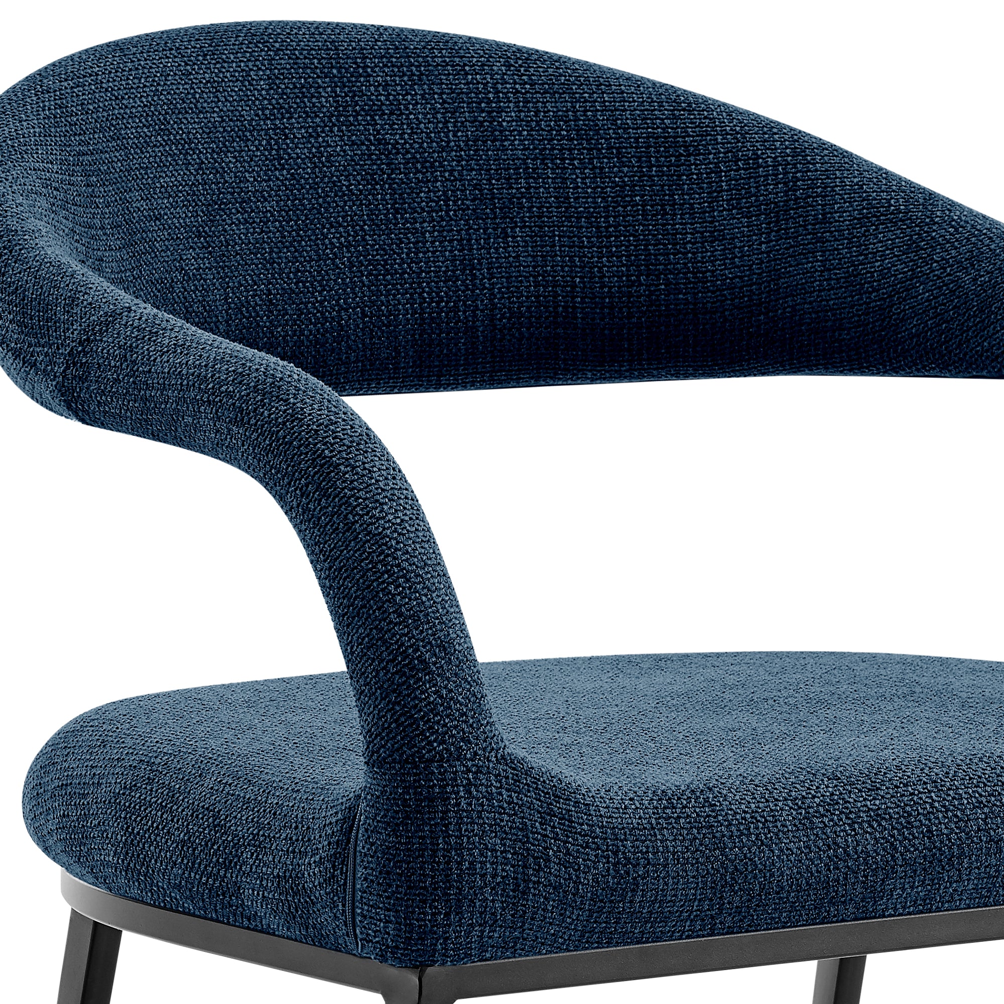 Morgan Upholstered Dining Chair with Matte Black Iron and Light Gray Fabric - Set of 2 By Armen Living - Image 36