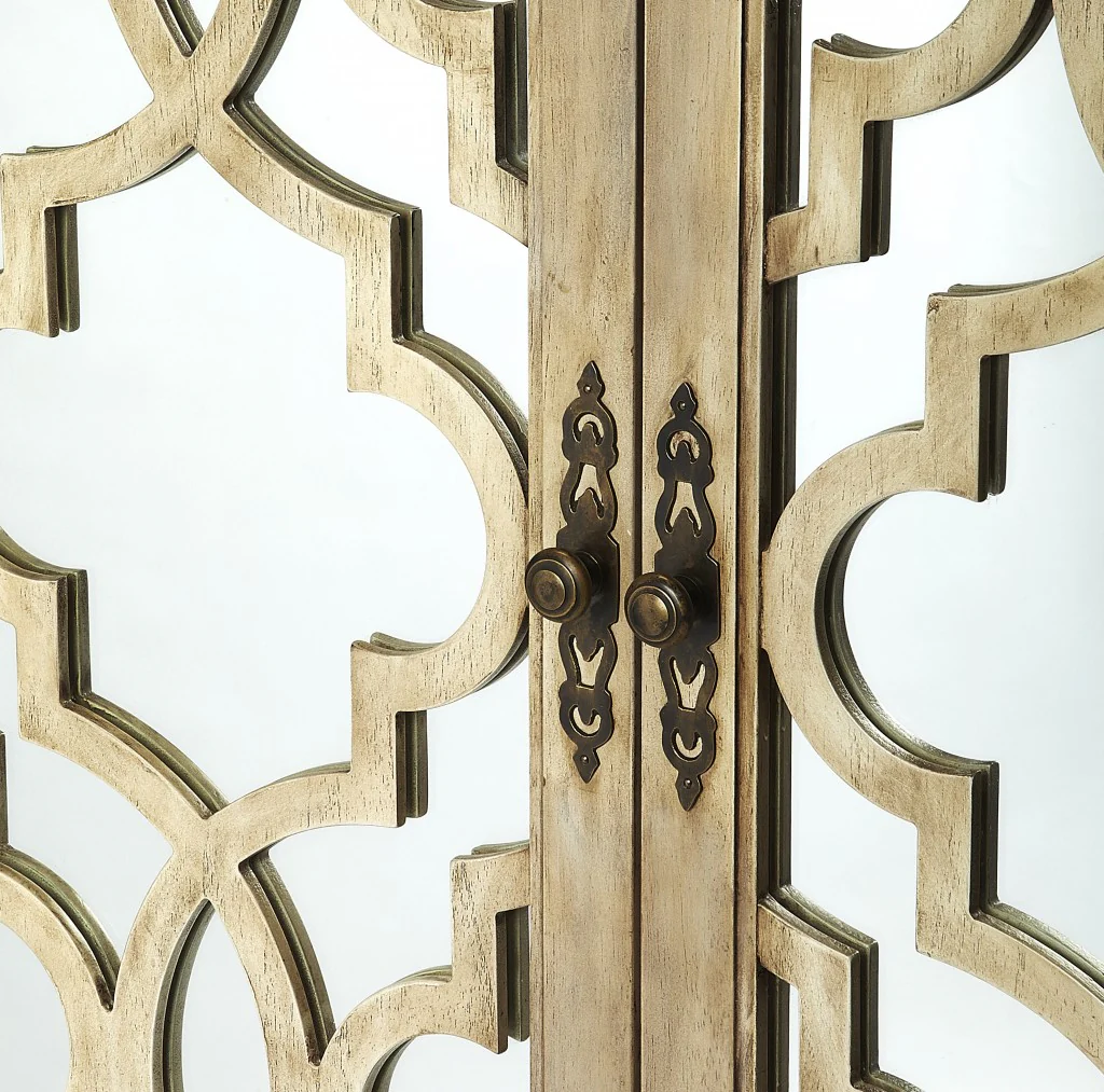 Morjanna Greige Mirrored Armoire By Homeroots - Image 3