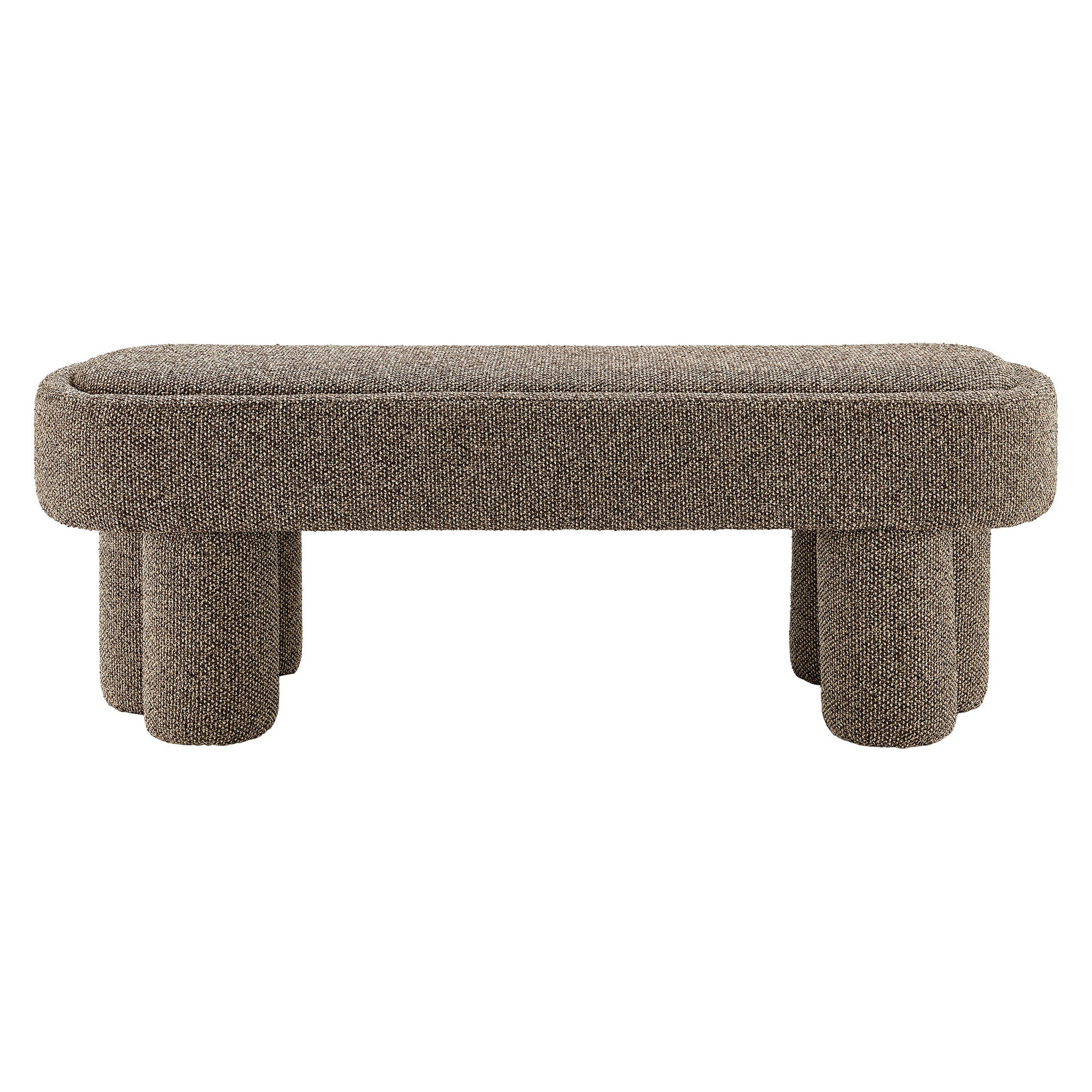 Mossi 52-Inch Oval Boucle Fabric Bench by Modway - Image 11