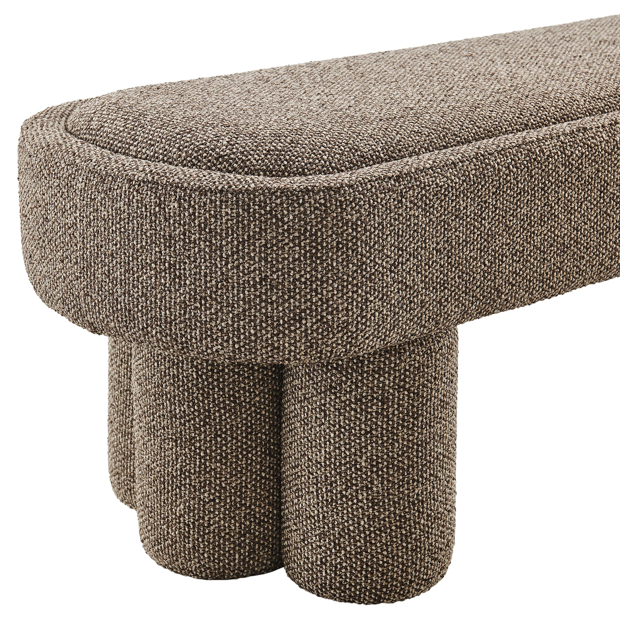 Mossi 52-Inch Oval Boucle Fabric Bench by Modway - Image 12