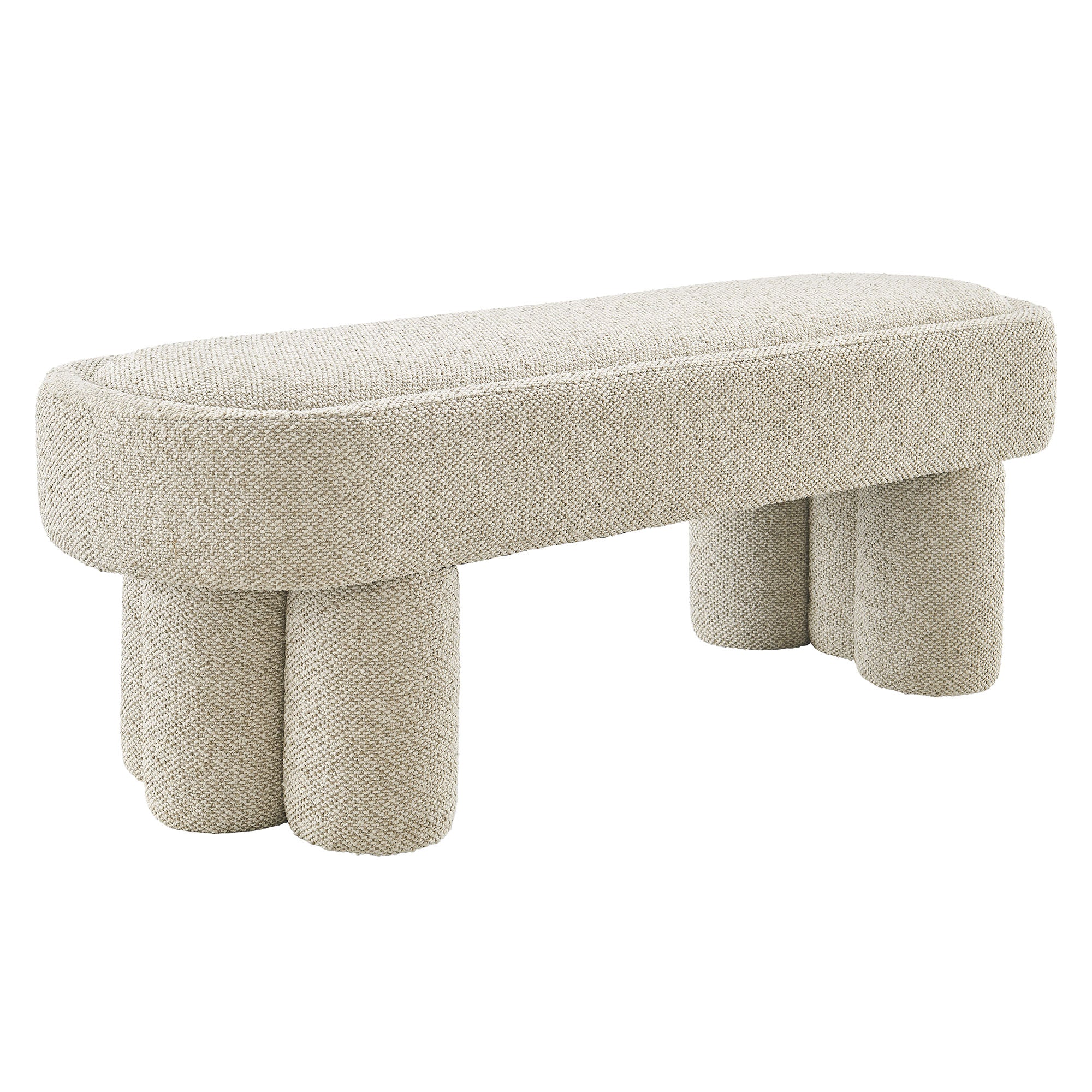 Mossi 52-Inch Oval Boucle Fabric Bench by Modway - Image 17