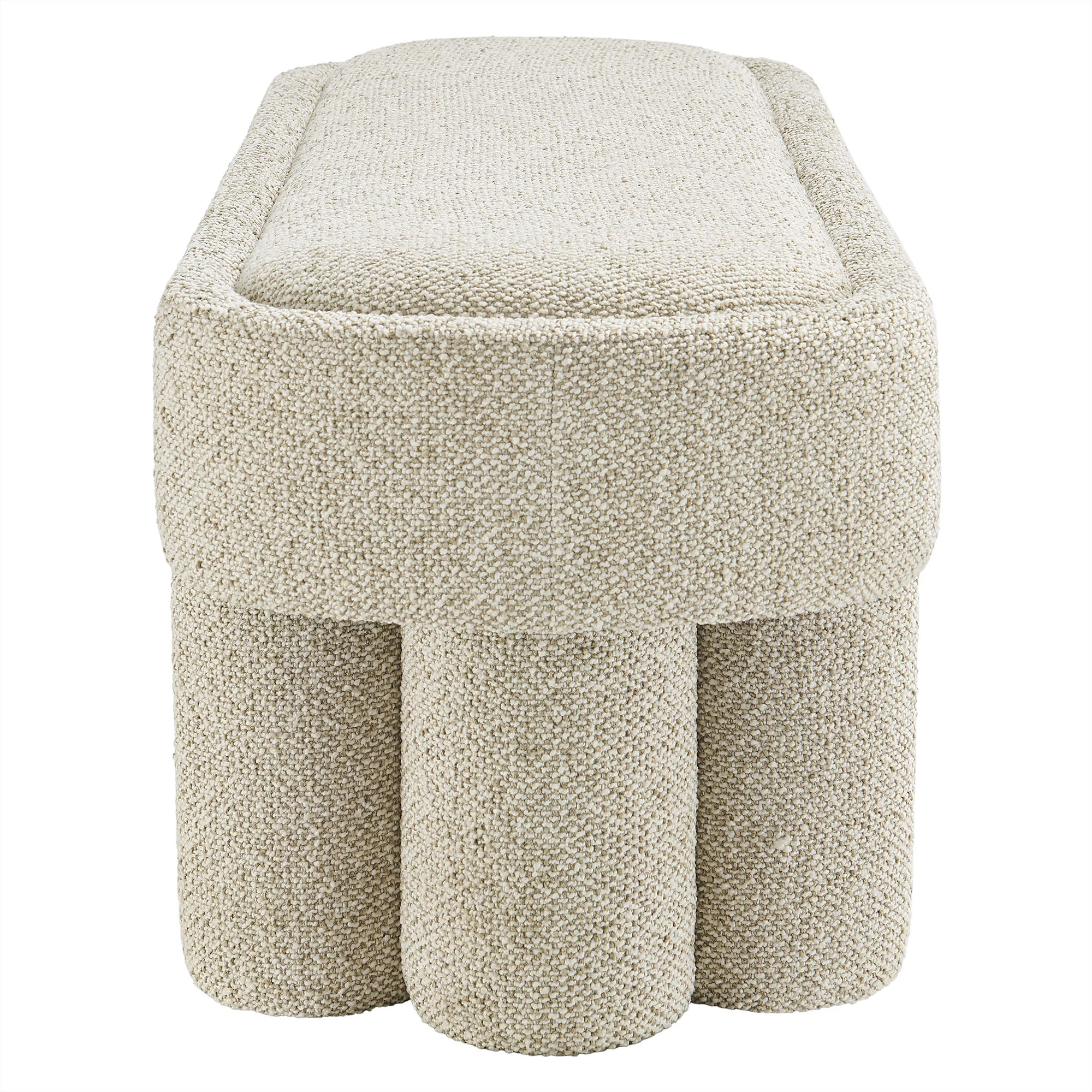 Mossi 52-Inch Oval Boucle Fabric Bench by Modway - Image 18