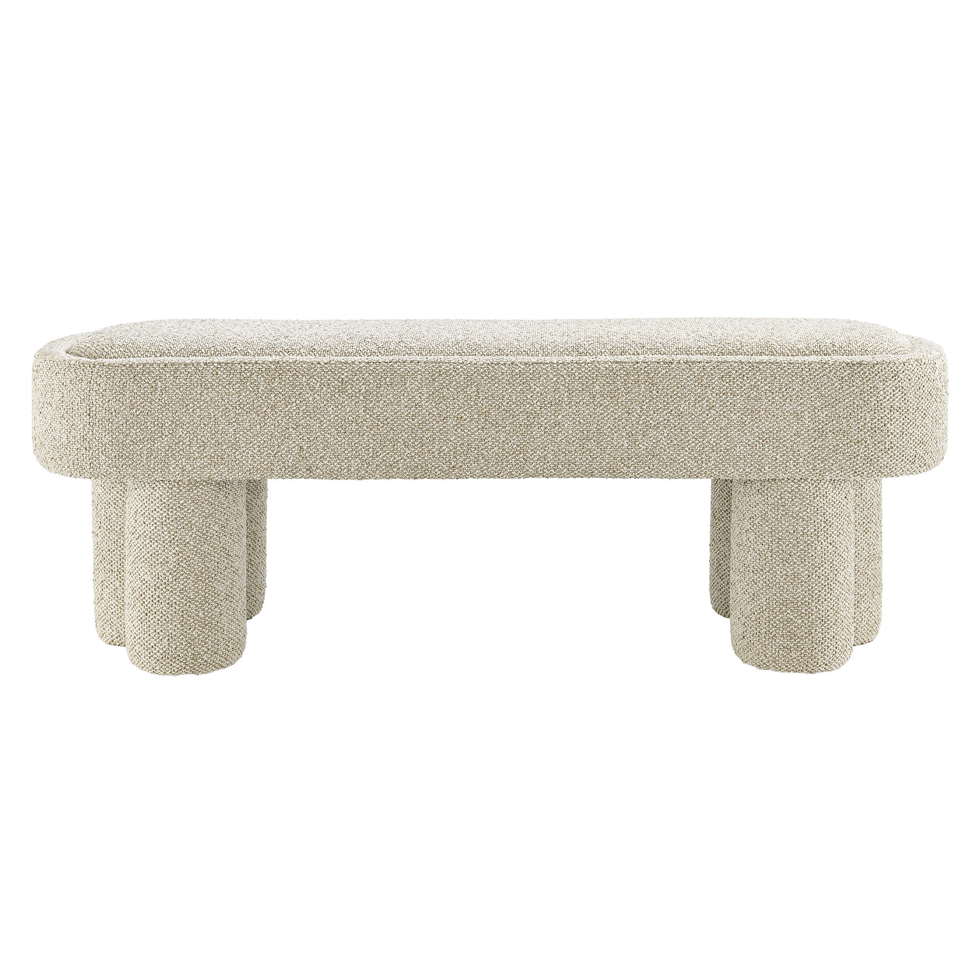 Mossi 52-Inch Oval Boucle Fabric Bench by Modway - Image 19