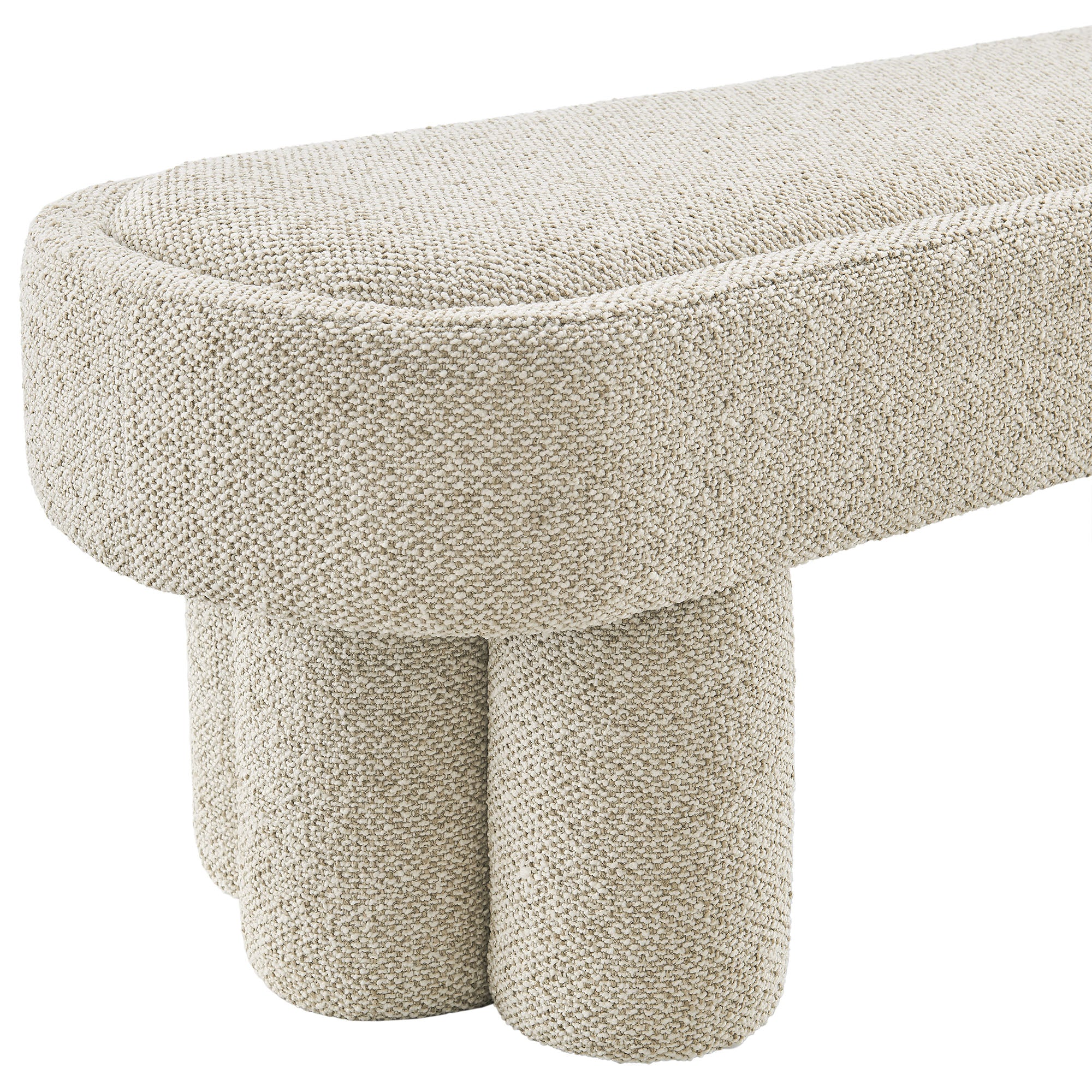 Mossi 52-Inch Oval Boucle Fabric Bench by Modway - Image 20