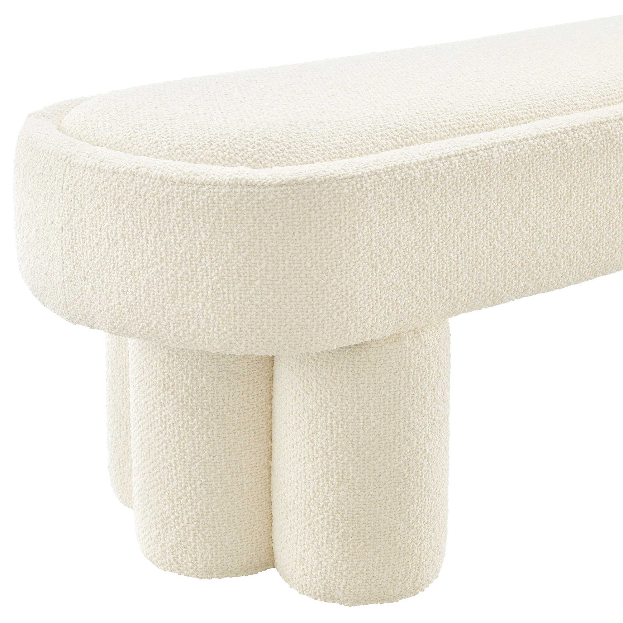 Mossi 52-Inch Oval Boucle Fabric Bench by Modway - Image 4