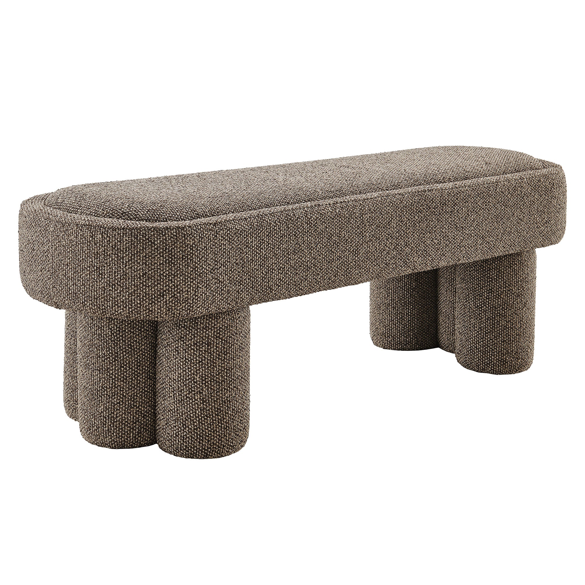 Mossi 52-Inch Oval Boucle Fabric Bench by Modway - Image 9