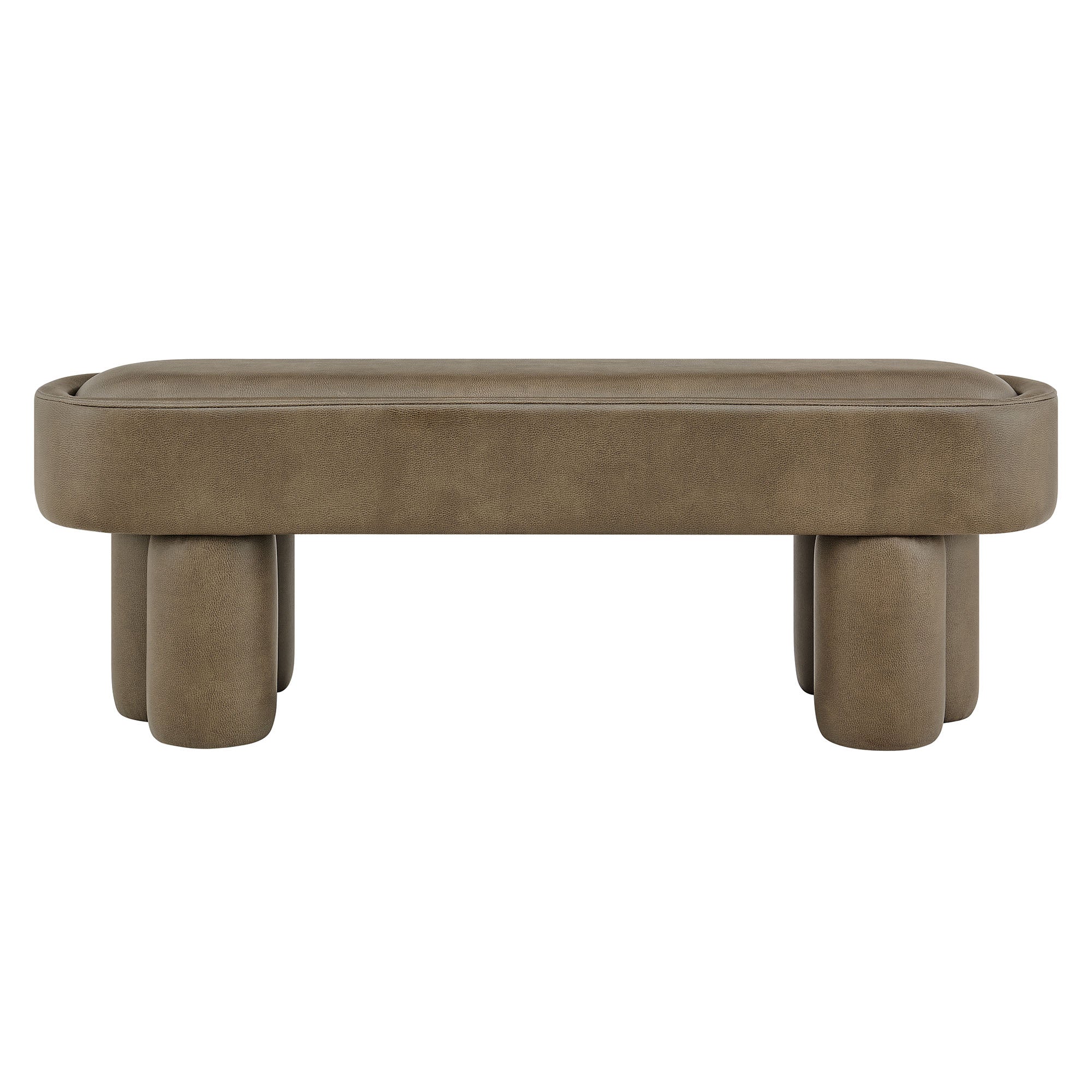 Mossi 52-Inch Oval Vegan Leather Bench by Modway - Image 11