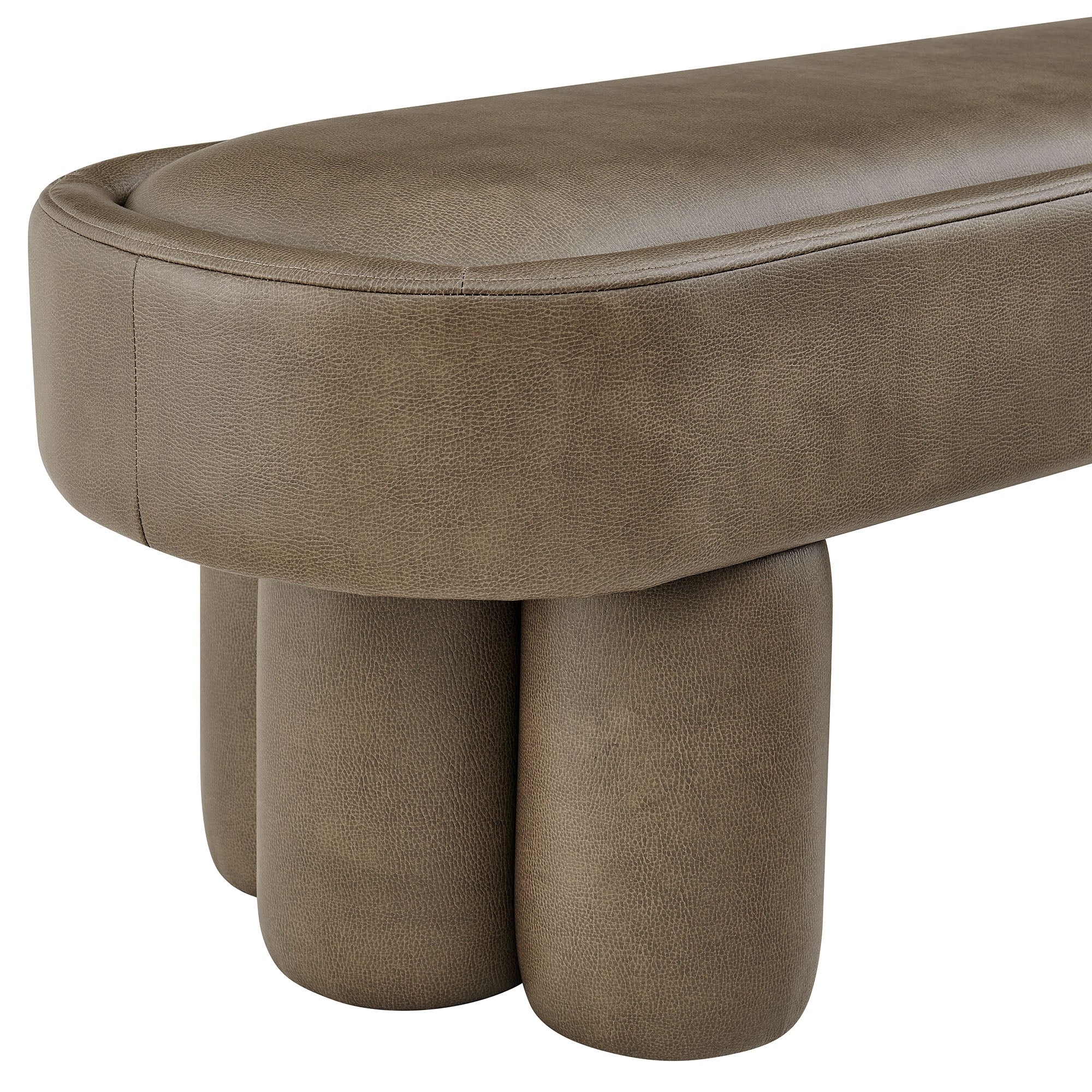 Mossi 52-Inch Oval Vegan Leather Bench by Modway - Image 12