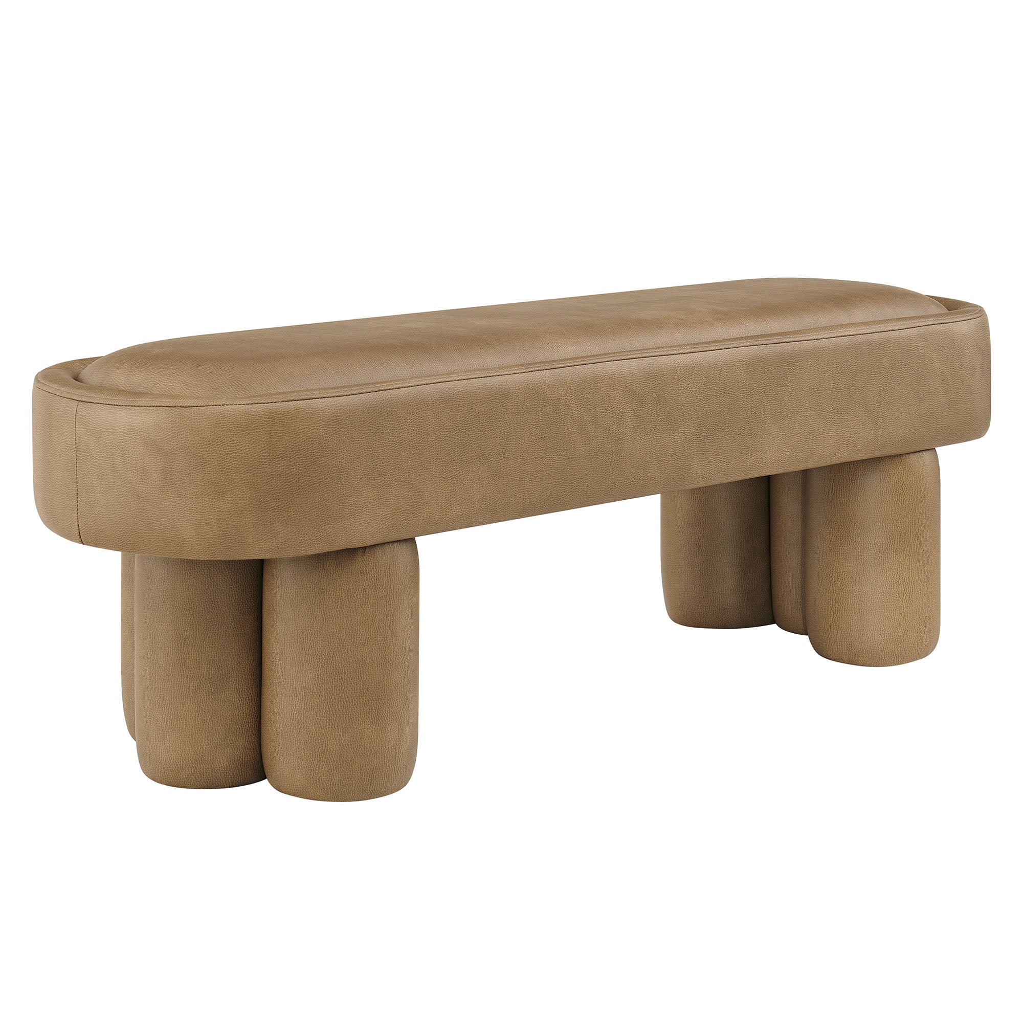 Mossi 52-Inch Oval Vegan Leather Bench by Modway - Image 17