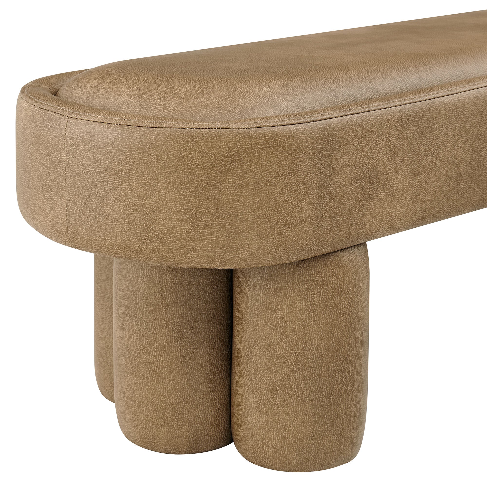 Mossi 52-Inch Oval Vegan Leather Bench by Modway - Image 20