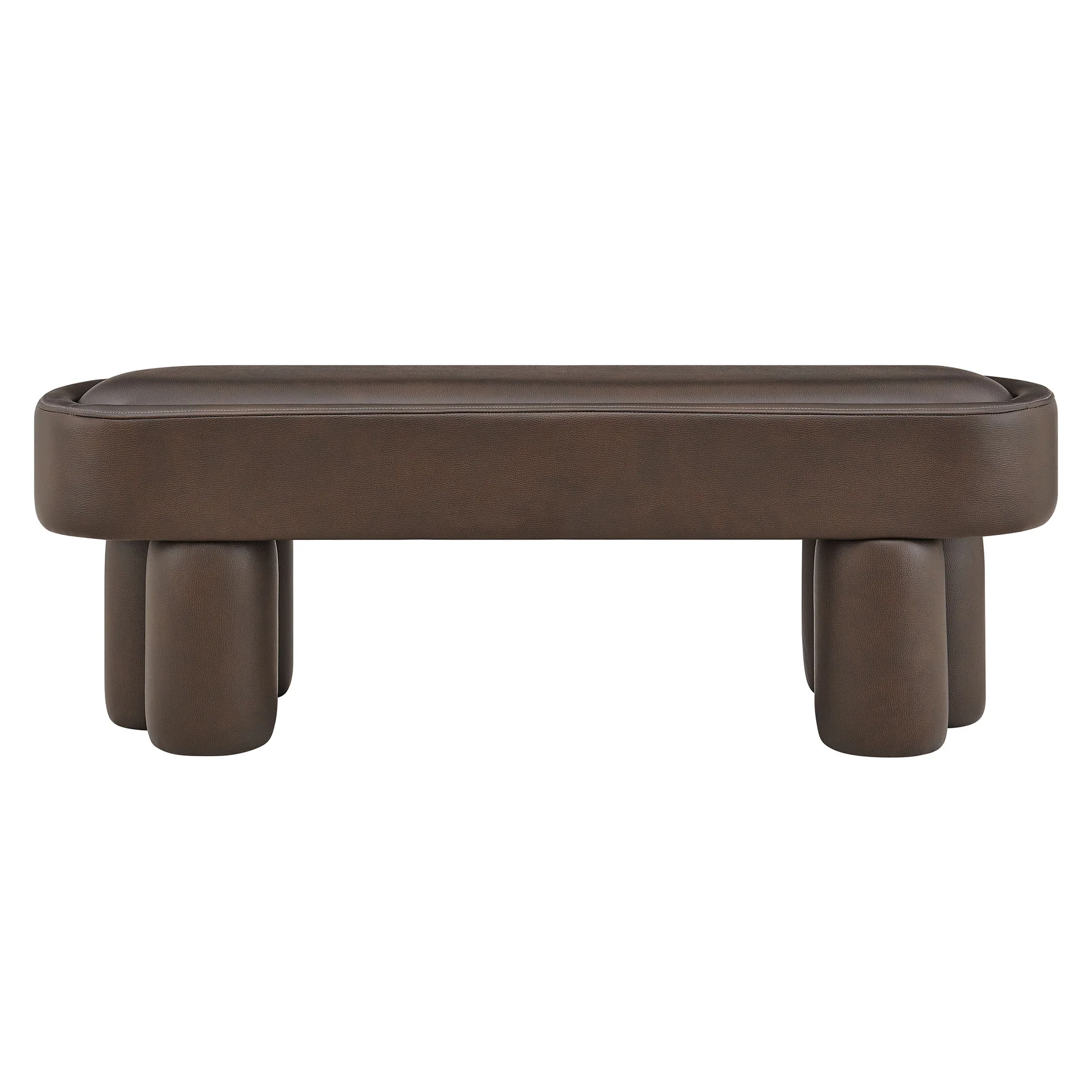 Mossi 52-Inch Oval Vegan Leather Bench by Modway - Image 3