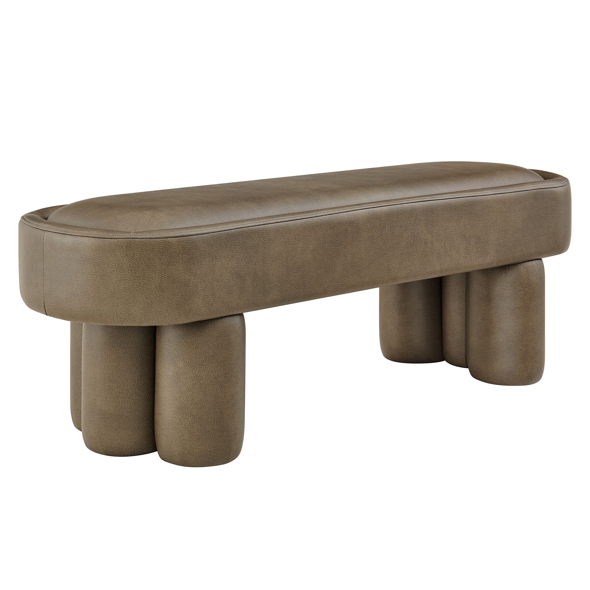 Mossi 52-Inch Oval Vegan Leather Bench by Modway - Image 9