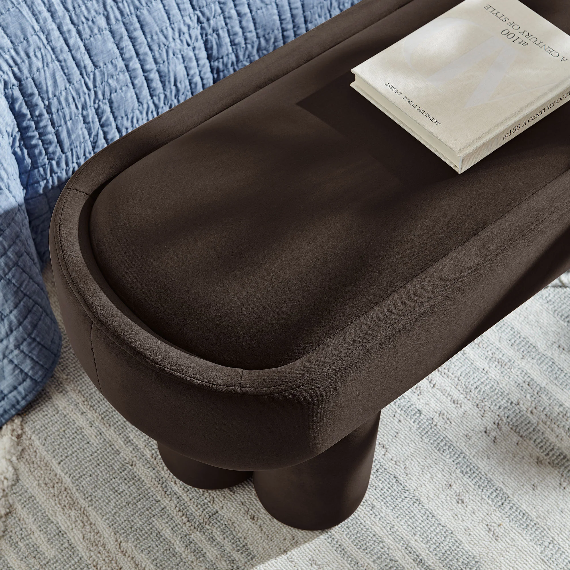 Mossi Oval Performance Velvet Accent Bench by Modway - Image 13