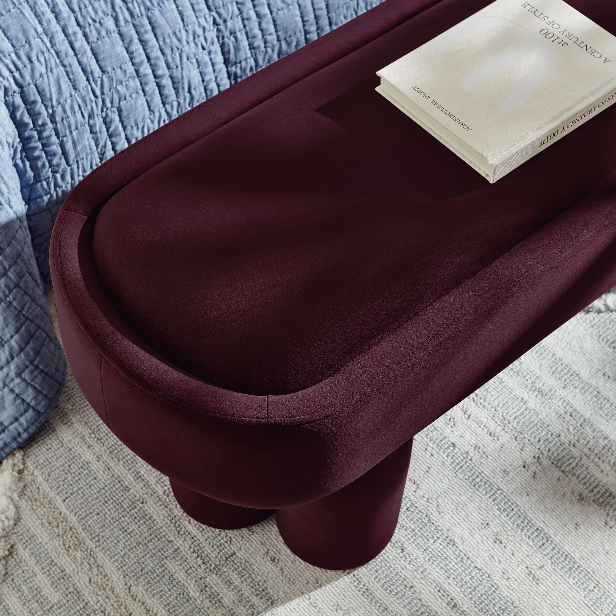 Mossi Oval Performance Velvet Accent Bench by Modway - Image 21