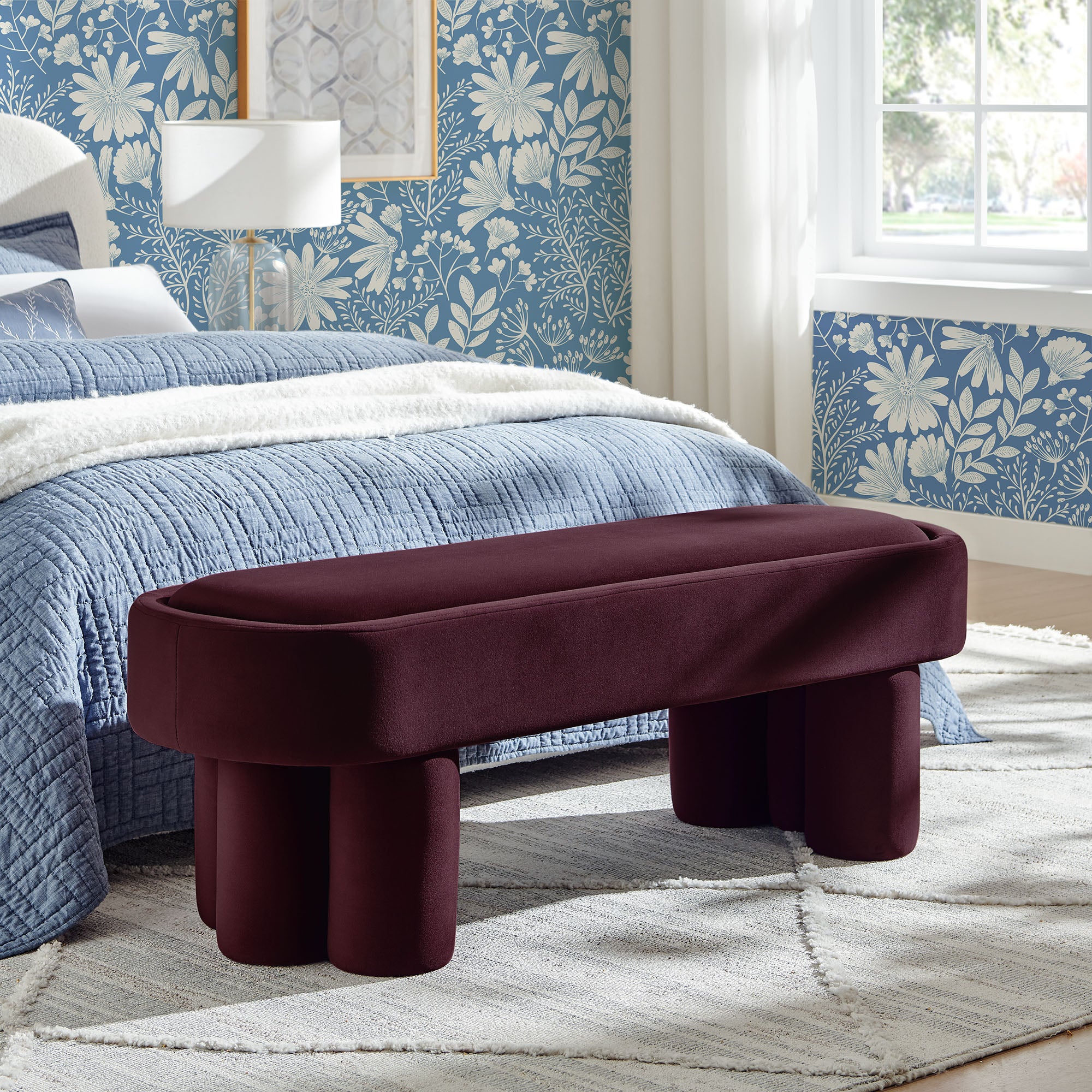 Mossi Oval Performance Velvet Accent Bench by Modway - Image 22