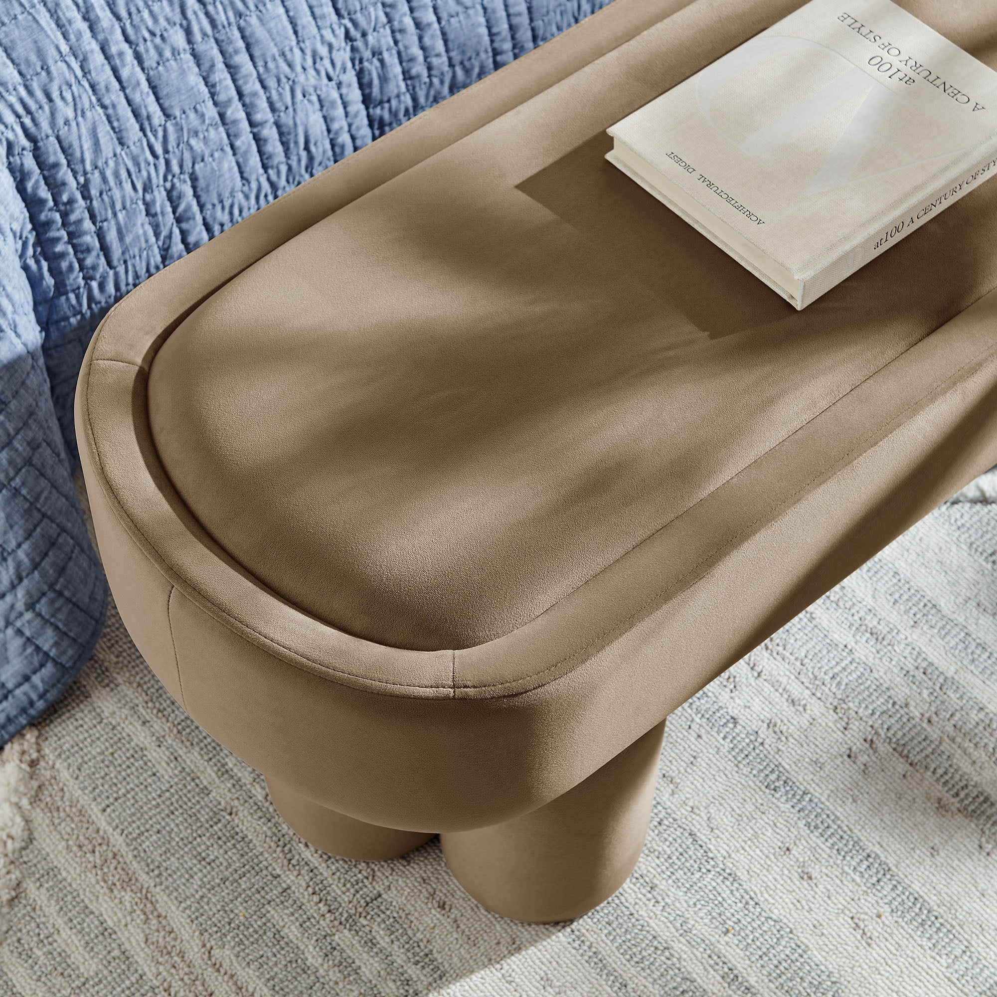 Mossi Oval Performance Velvet Accent Bench by Modway - Image 29