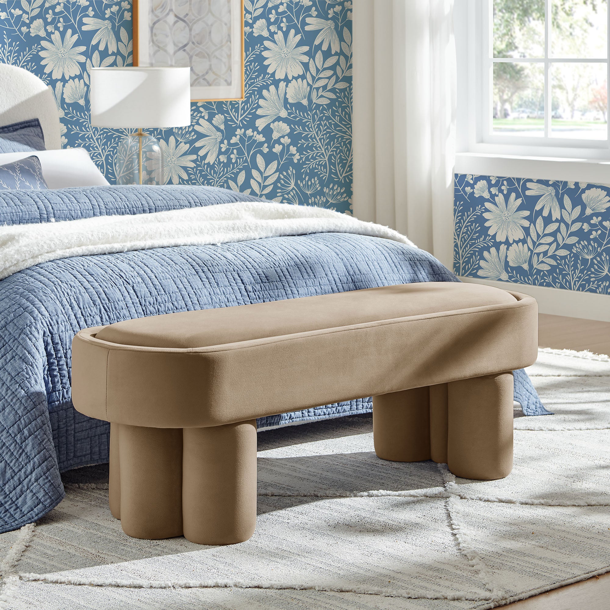 Mossi Oval Performance Velvet Accent Bench by Modway - Image 30