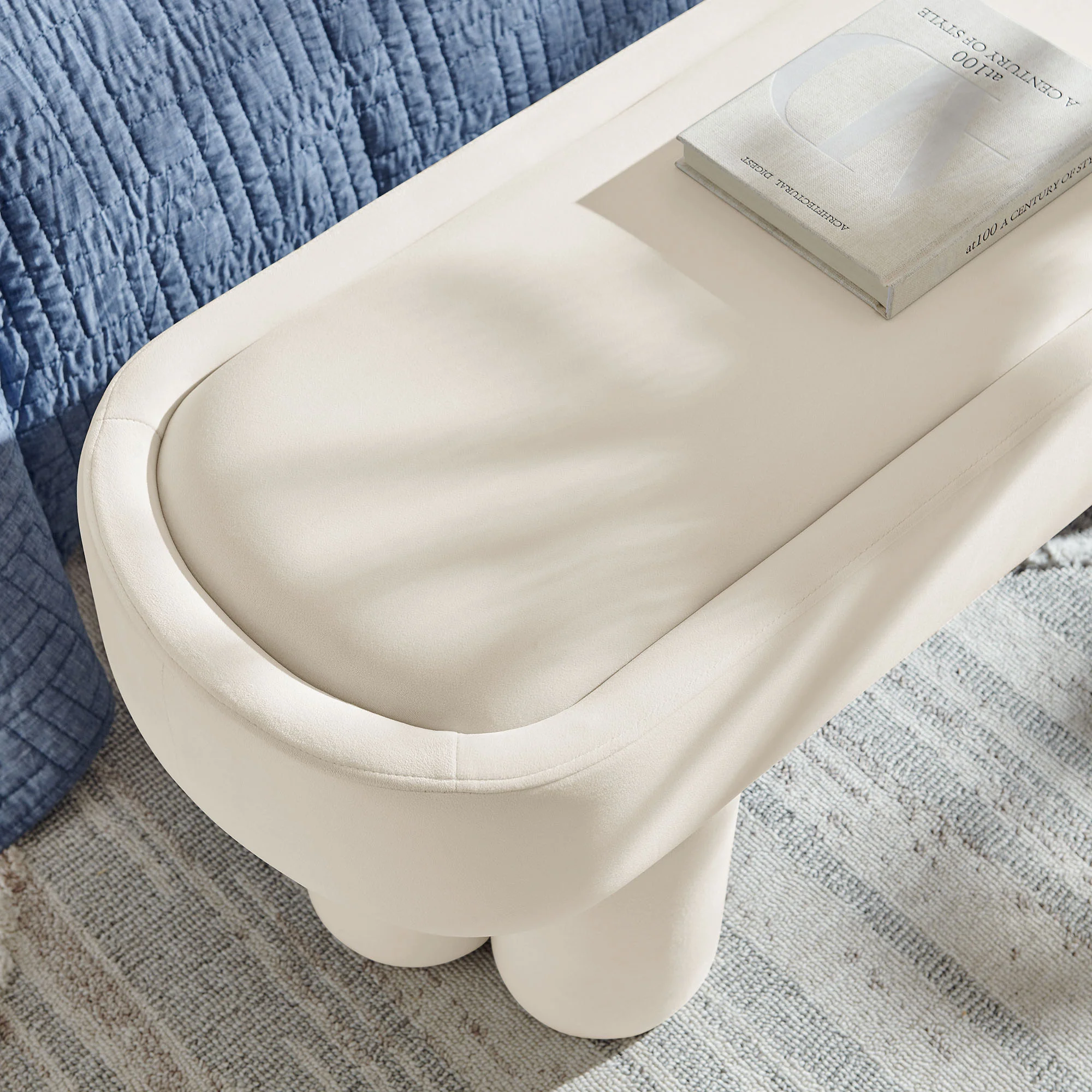 Mossi Oval Performance Velvet Accent Bench by Modway - Image 5