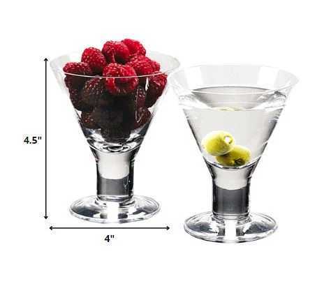 Mouth Blown Crystal Set Of 4 Martini Or Dessert Servers 6 Oz By Homeroots - Image 2
