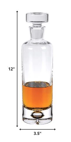 Mouth Blown European Crystal Round Decanter 28 Oz By Homeroots - Image 2