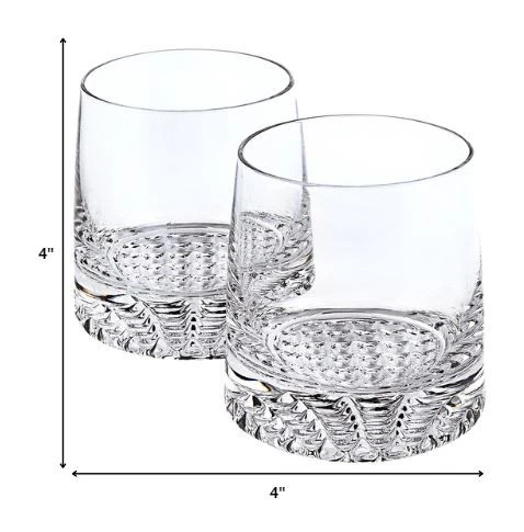 Mouth Blown European Crystal Whiskey Set 4 Pc Rocks Or Dof Set By Homeroots - Image 2