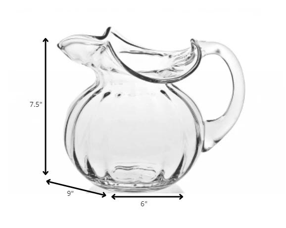Mouth Blown Glass Pitcher 42 Oz By Homeroots - Image 5