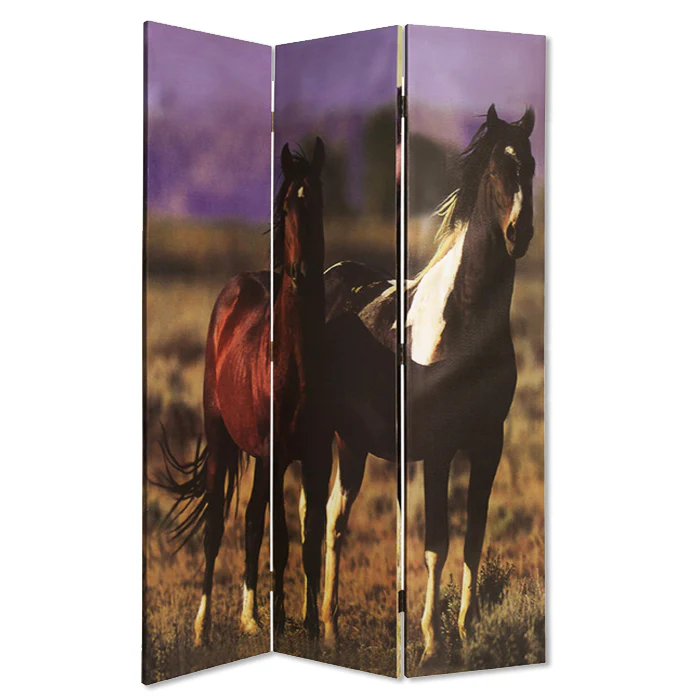 Multi Color Canvas Screen With Nurturing Mare By Homeroots - Image 2