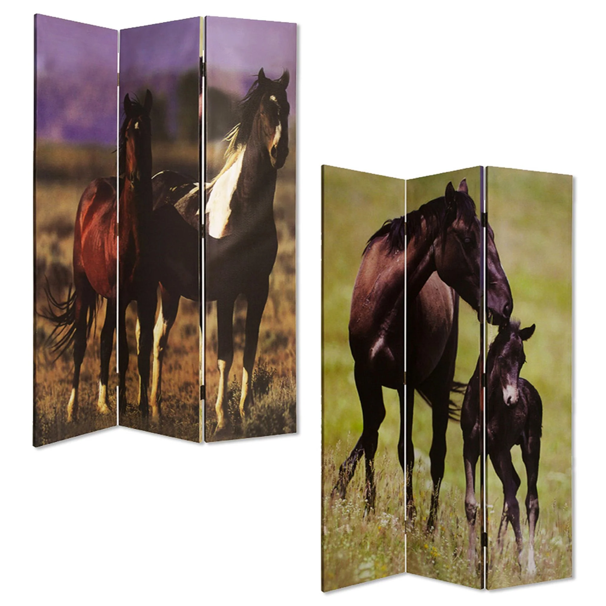 Multi Color Canvas Screen With Nurturing Mare By Homeroots - Image 3