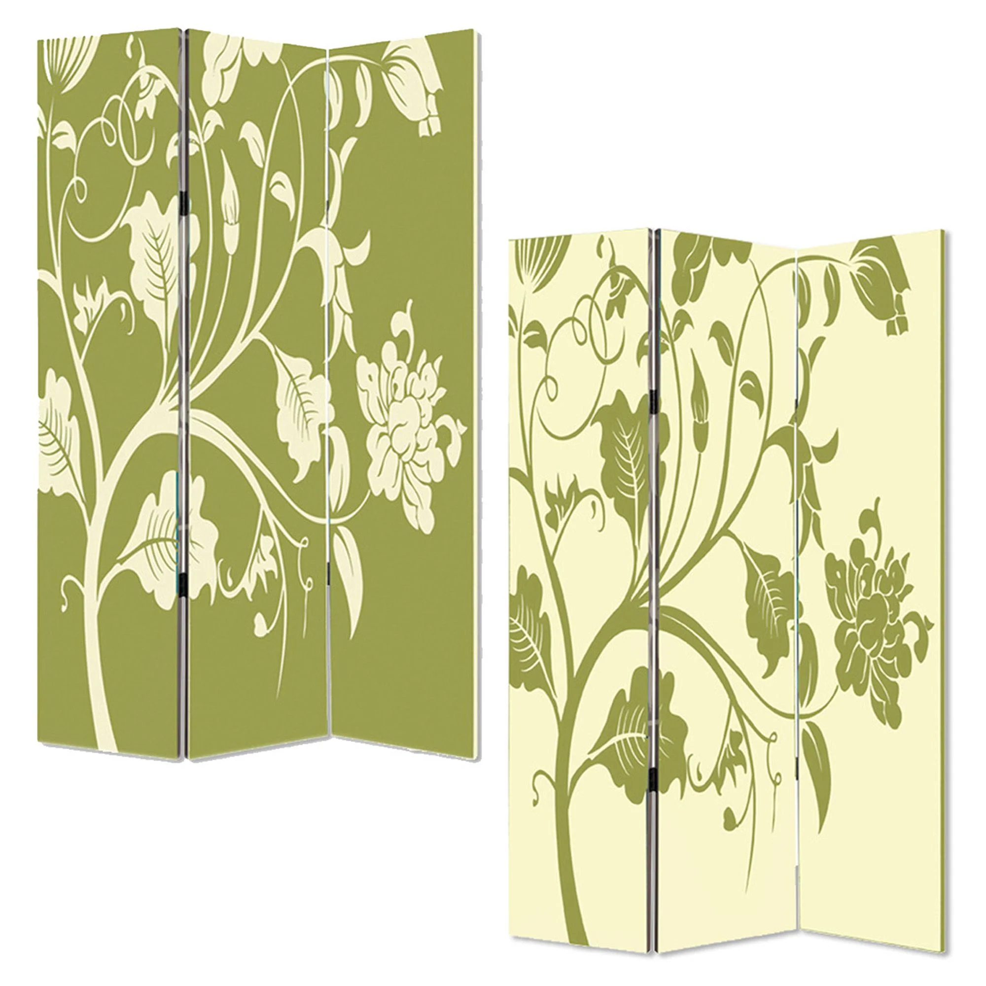 Multi Color Wood Canvas 3 Panel Screen By Homeroots - 274752 - Image 3
