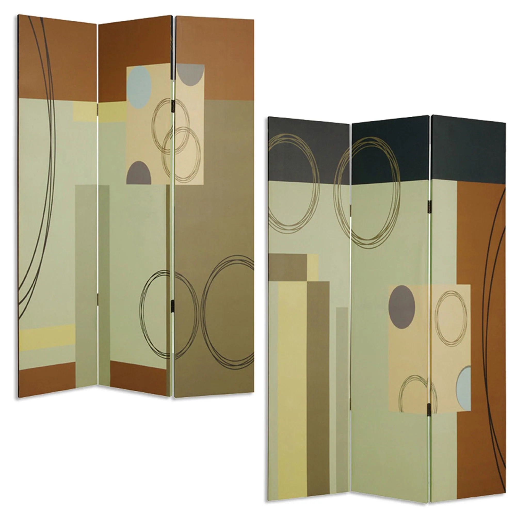 Multi Color Wood Canvas 3 Panel Screen By Homeroots - 274753 - Image 3