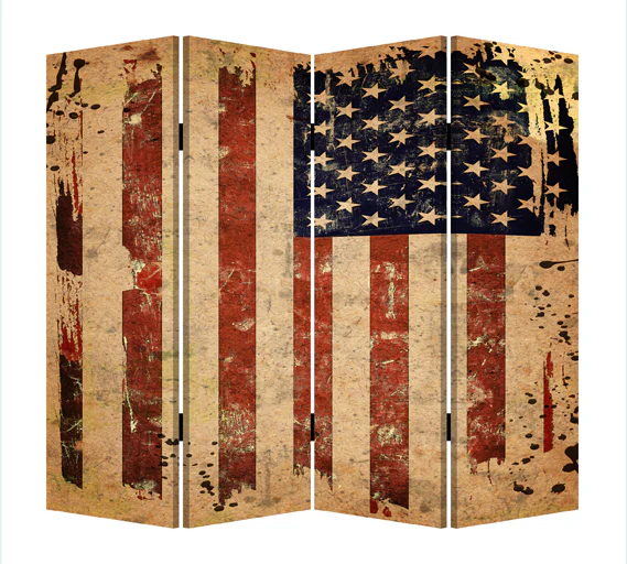 Multi Color Wood Canvas American Flag Screen By Homeroots - 274693 - Image 3