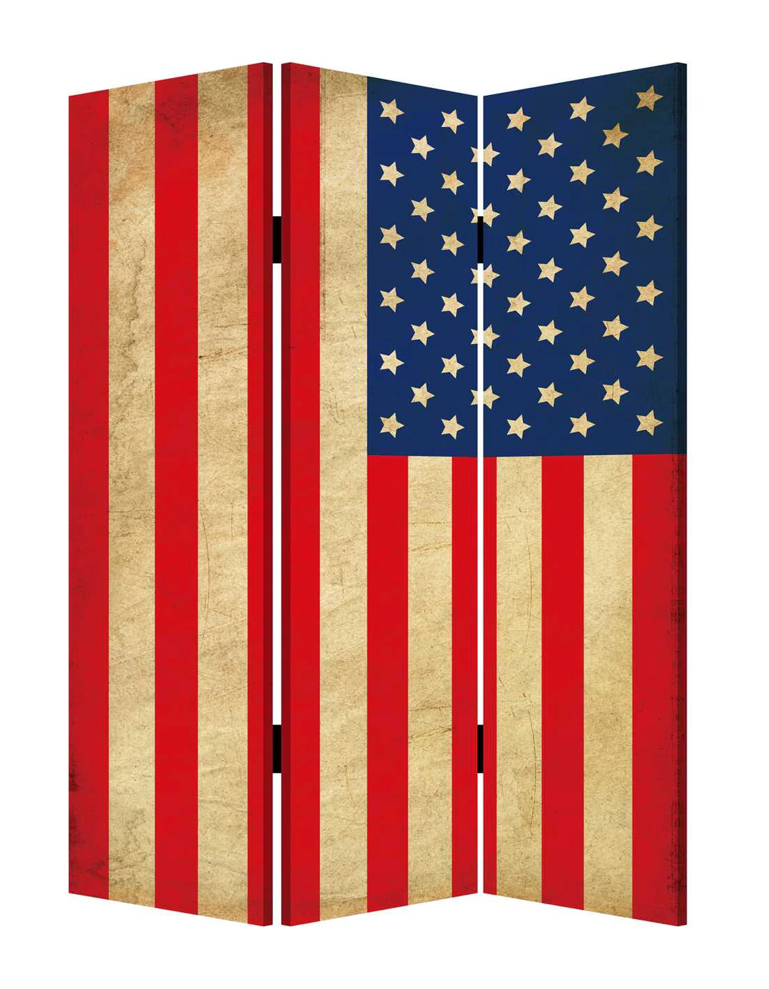 Multi Color Wood Canvas American Flag Screen By Homeroots - 277085 - Image 2