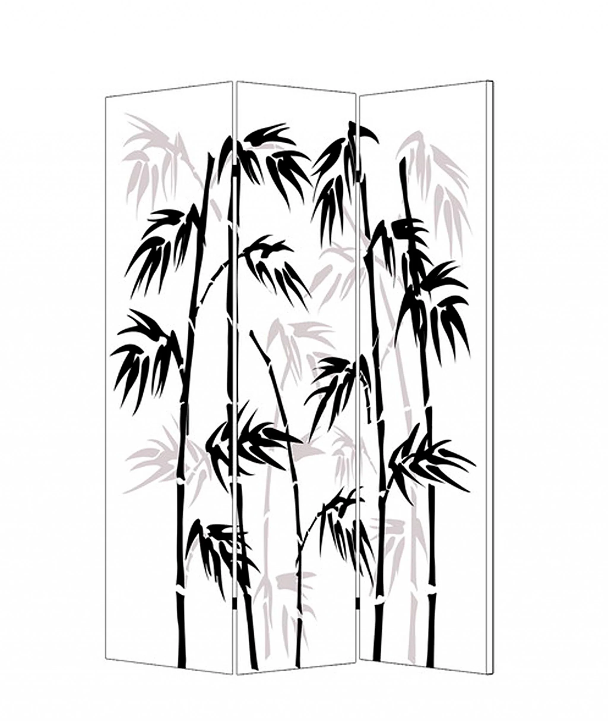 Multi Color Wood Canvas Bamboo Leaf Screen By Homeroots - Image 2