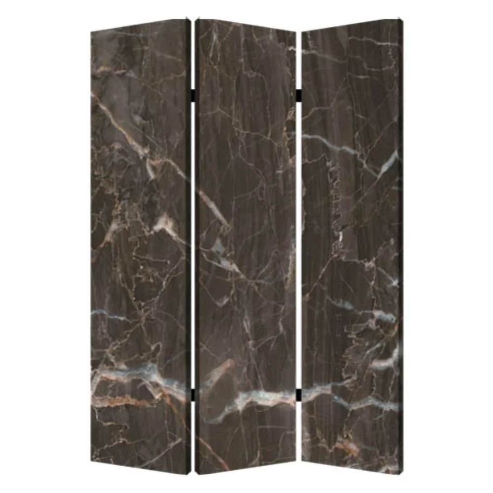 Multi Color Wood Canvas Black Marble Screen By Homeroots - Image 2