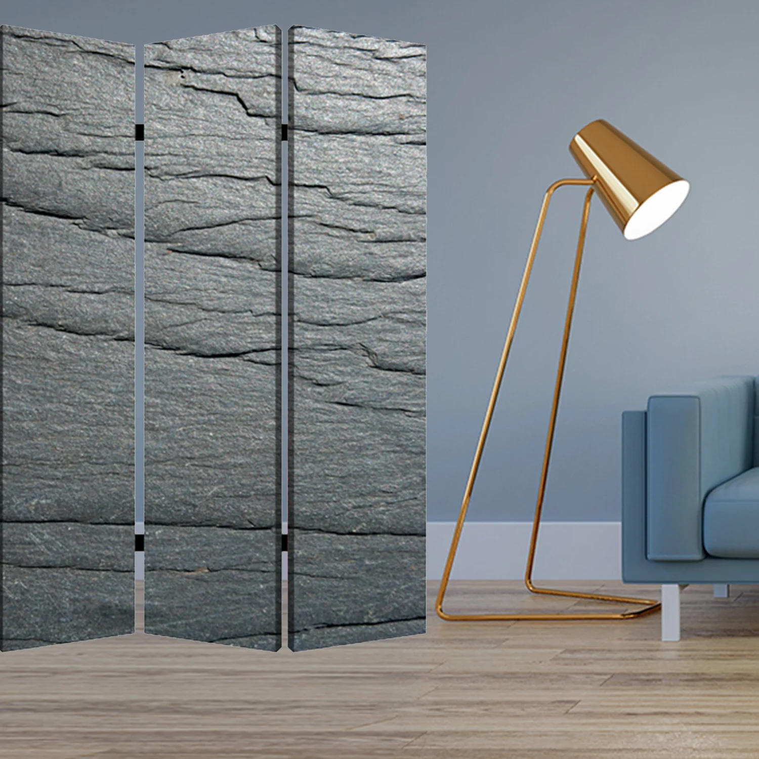 Multi Color Wood Canvas Black Slate Screen By Homeroots - 274662 - Image 2