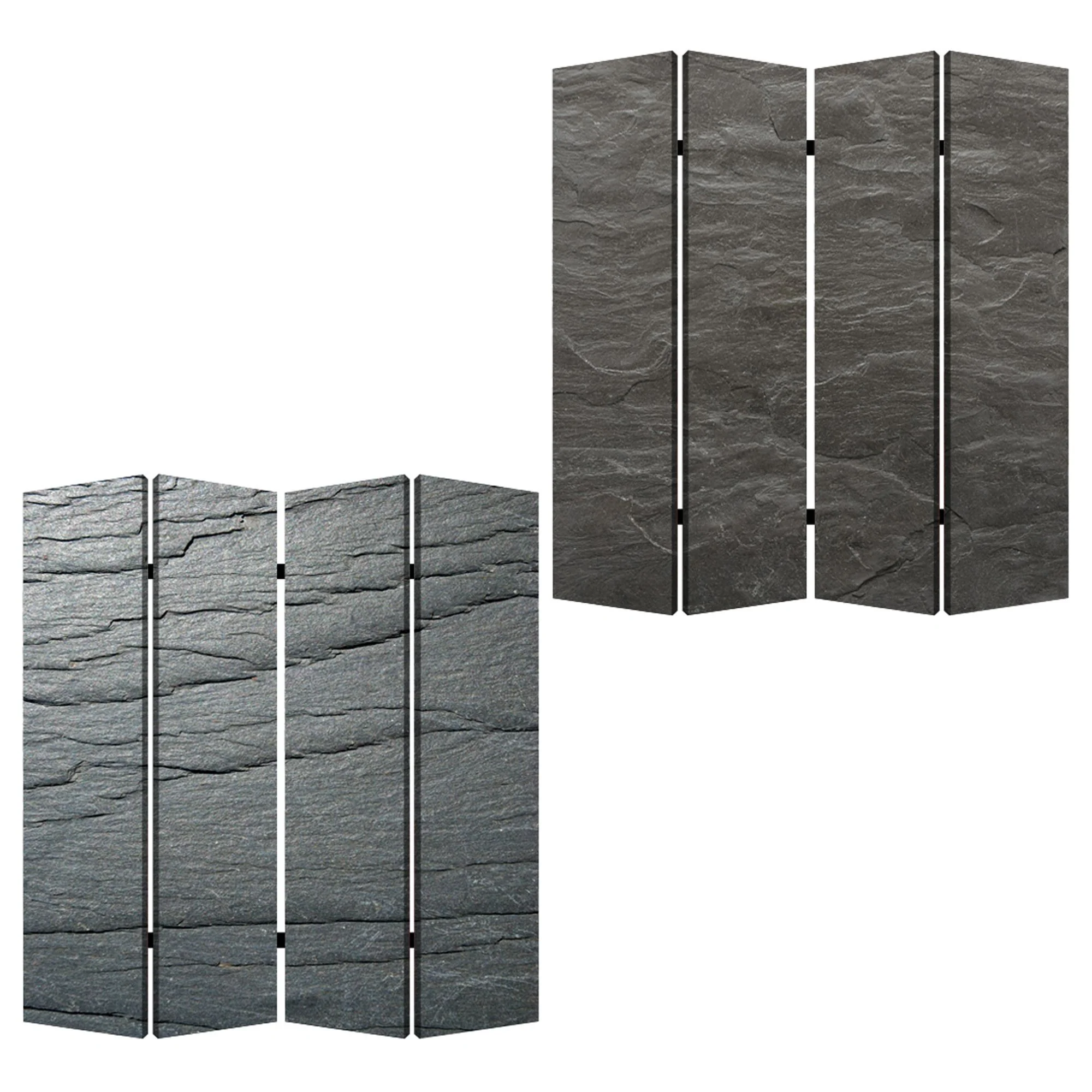 Multi Color Wood Canvas Black Slate Screen By Homeroots - 274662 - Image 4