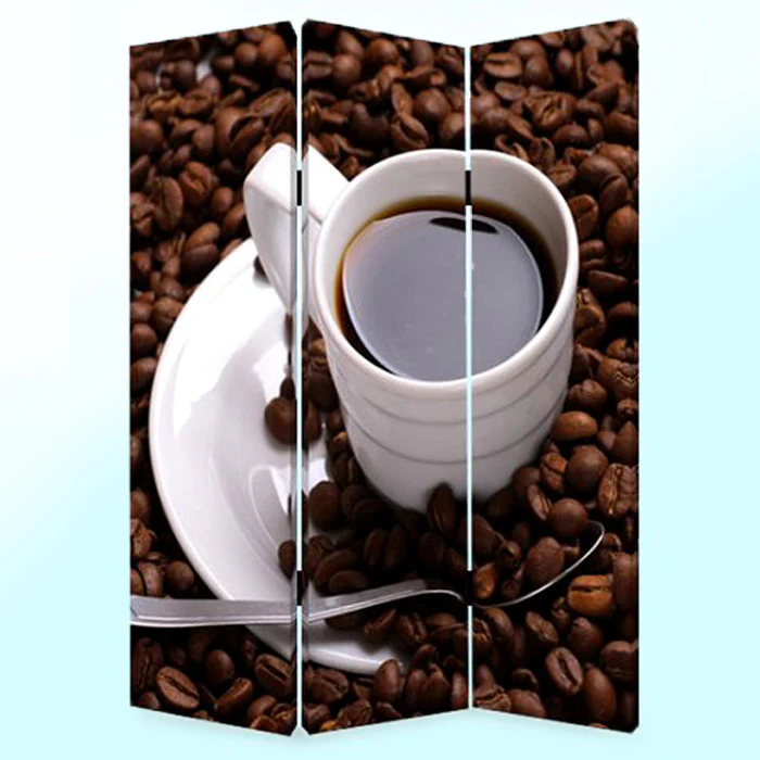 Multi Color Wood Canvas Coffee Time Screen By Homeroots - Image 2