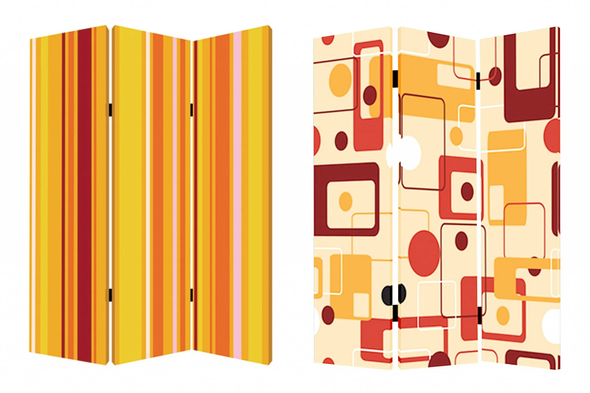 Multi Color Wood Canvas Deep Saffron Screen By Homeroots - Image 4